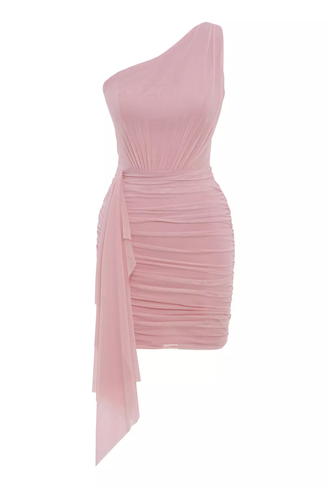 Blush tulle sleeveless mini dress