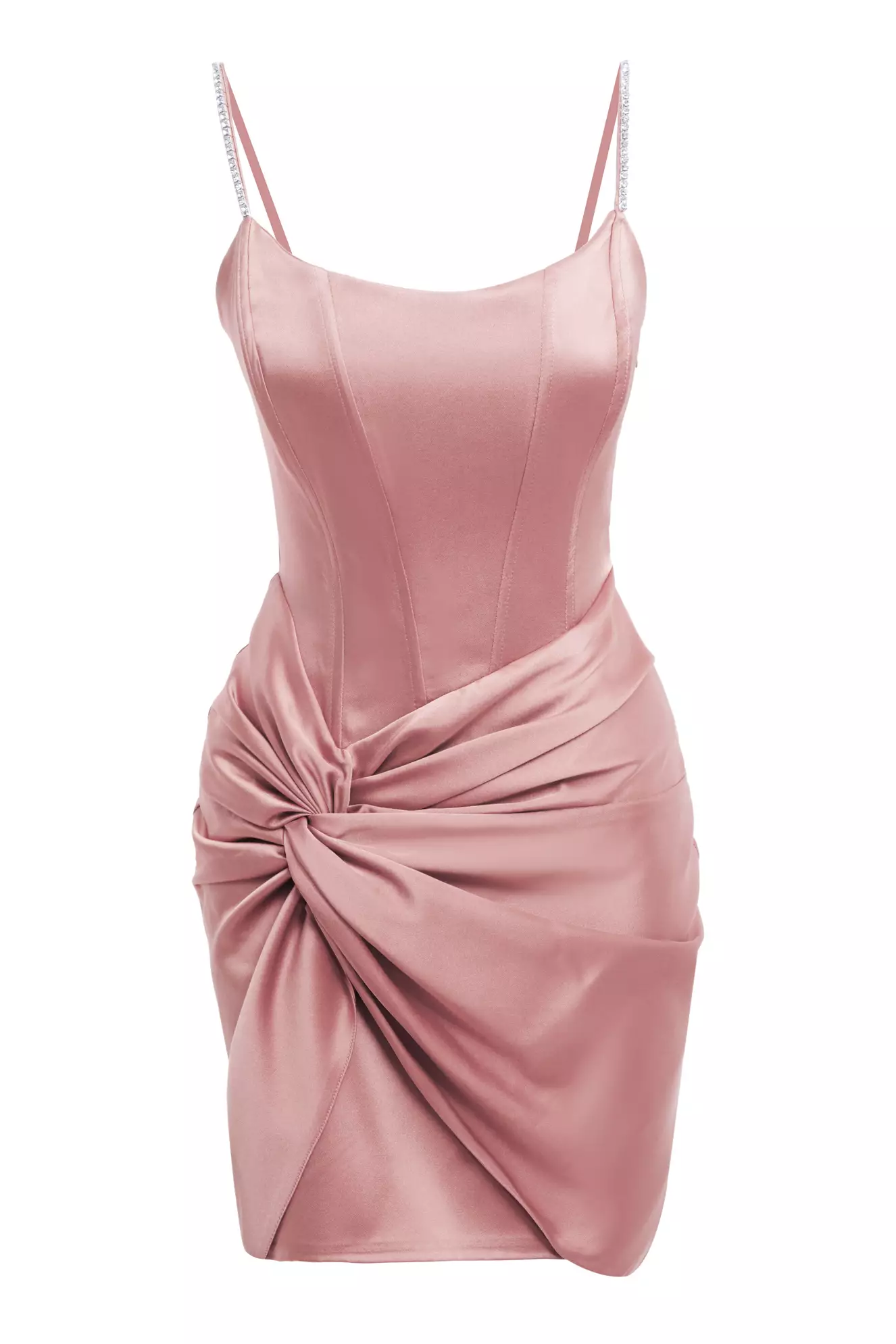 Blush Satin Sleeveless Mini Dress