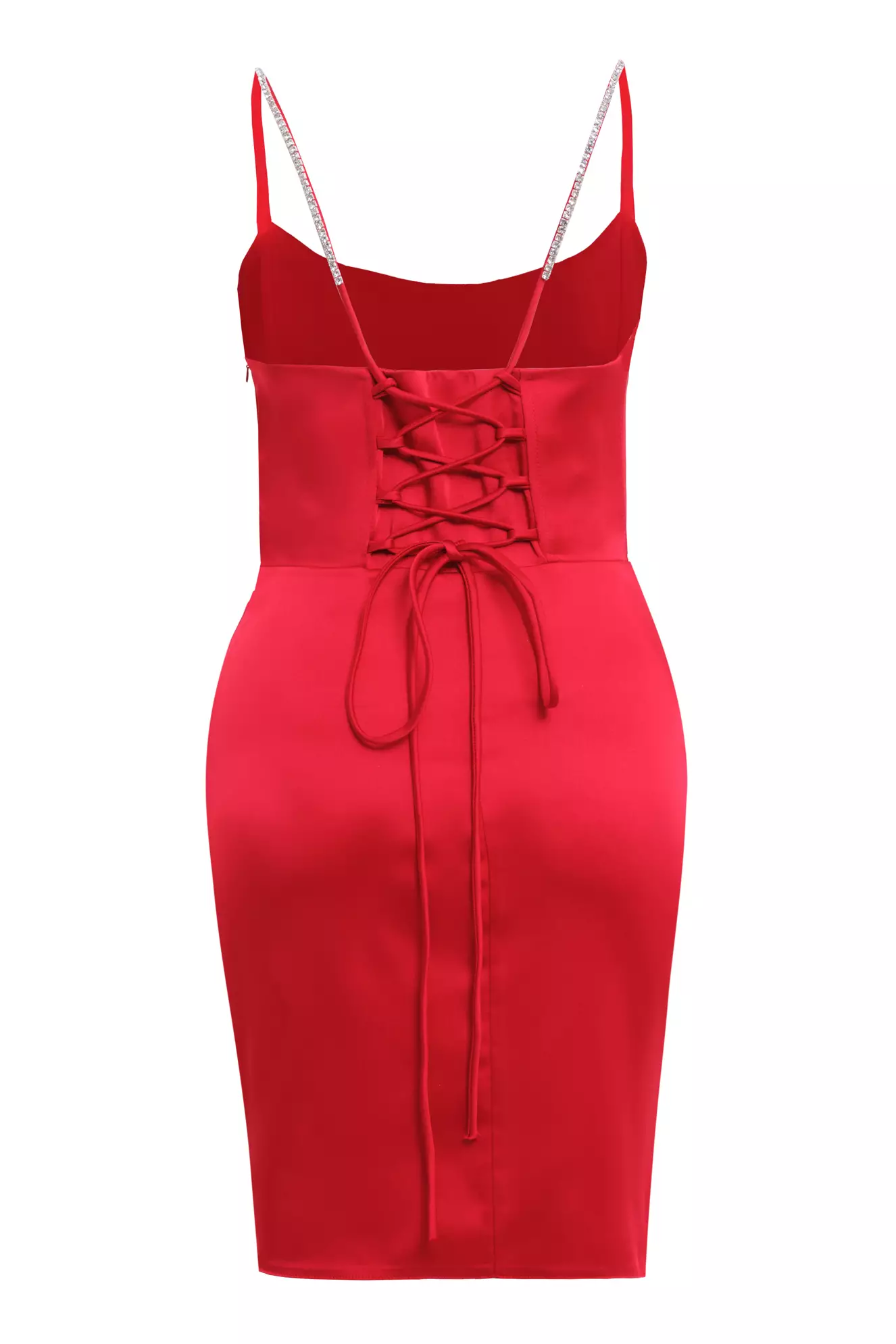 Red Plus Size Satin Sleeveless Mini Dress