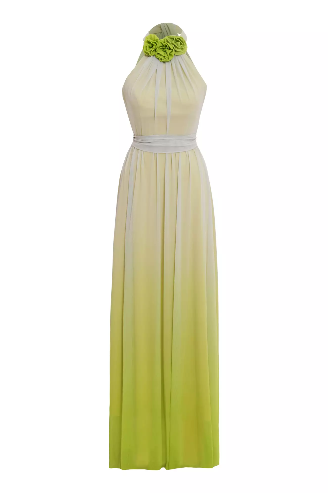 Green Tulle Sleeveless Long Dress