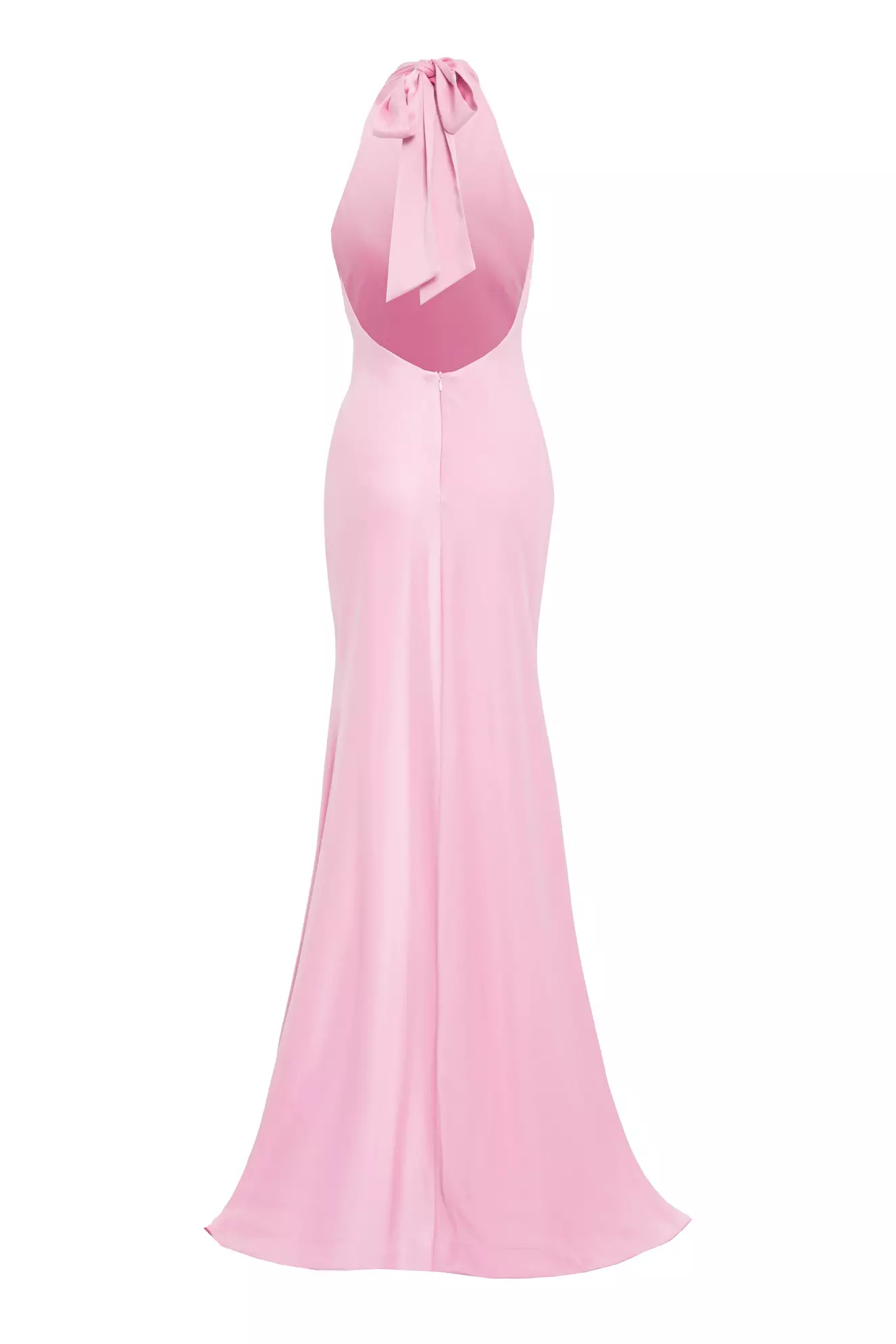 Blush Satin Sleeveless Long Dress