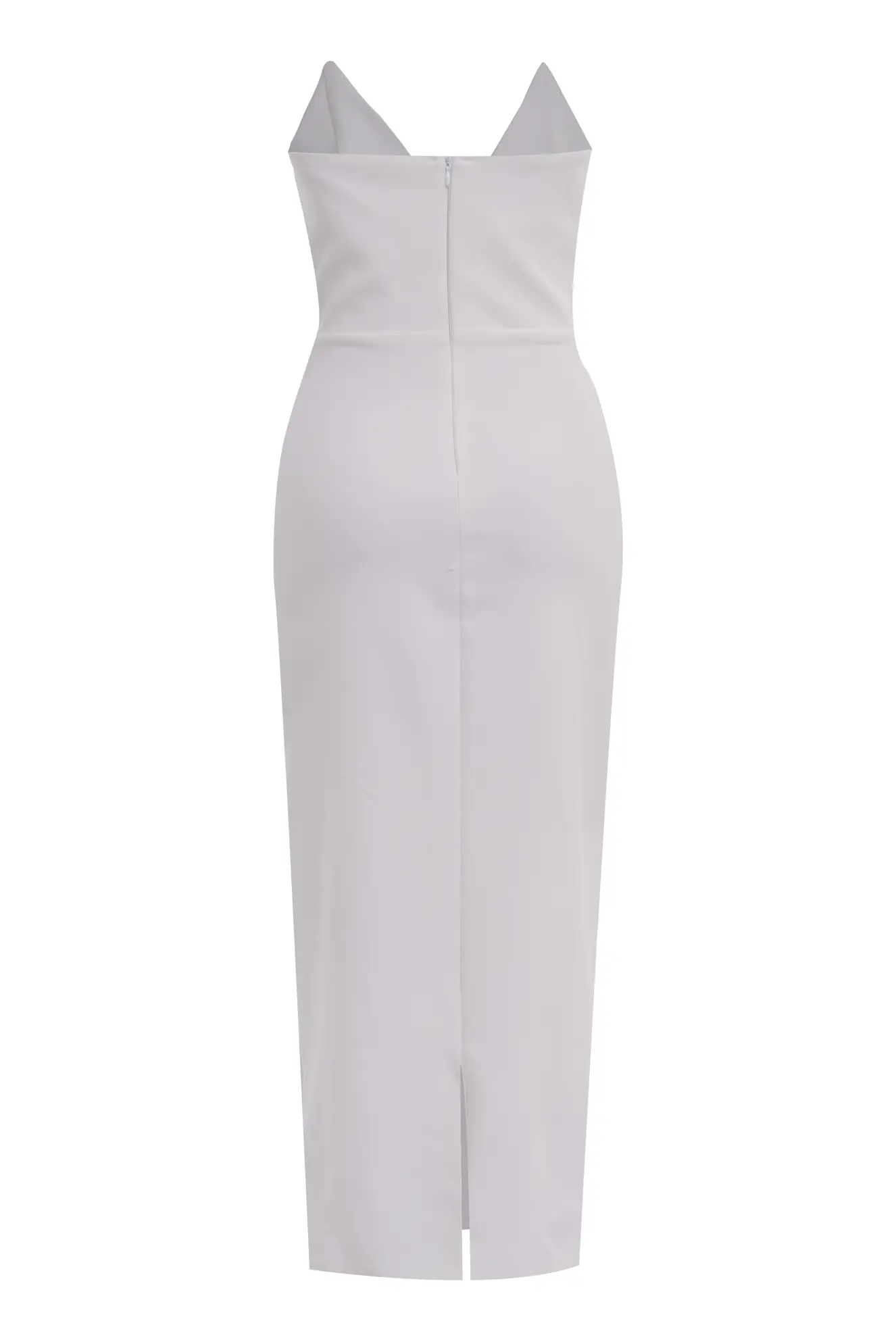 White Crepe Sleeveless Maxi Dress