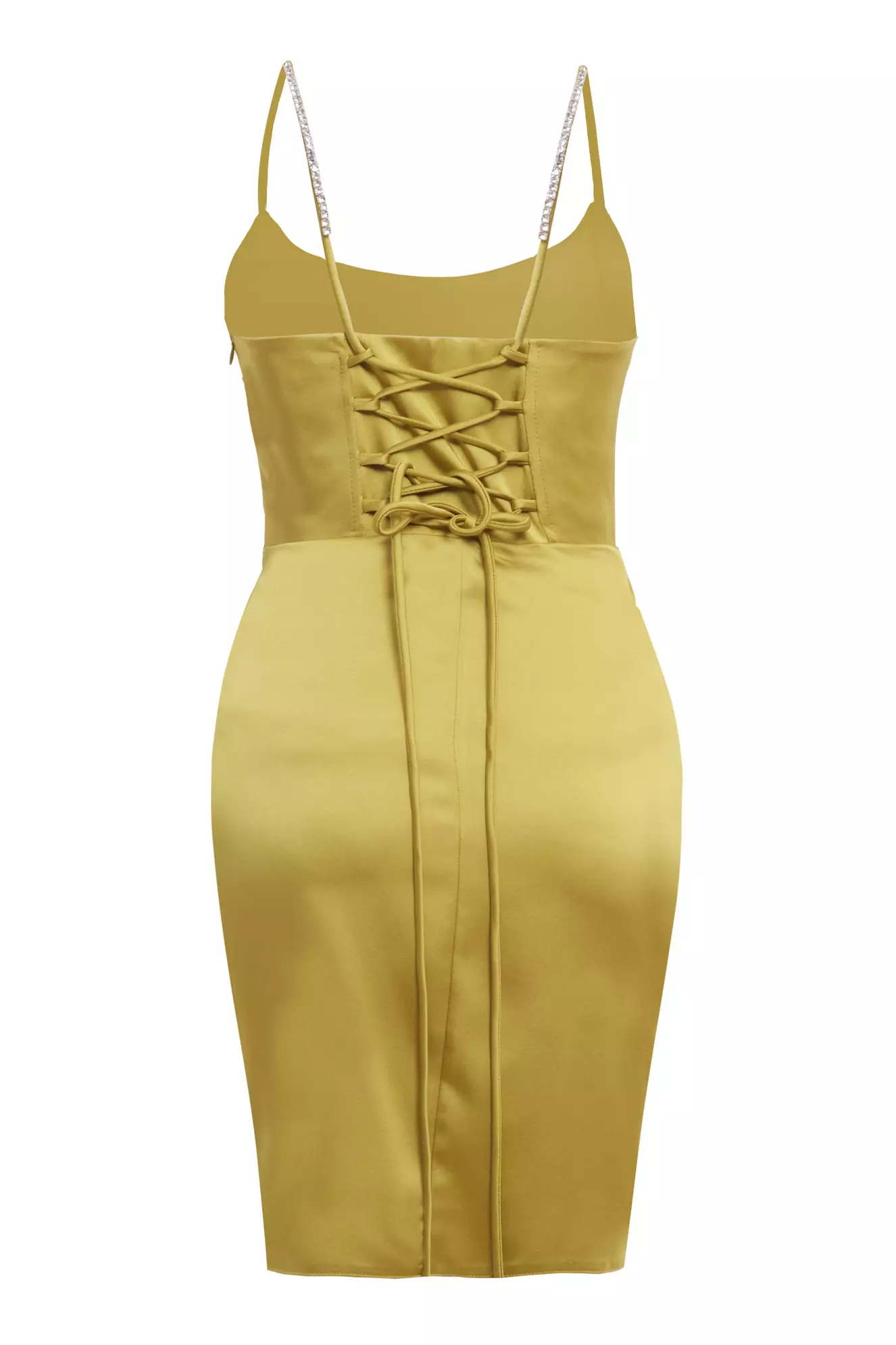 Pistachio Green Plus Size Satin Sleeveless Mini Dress