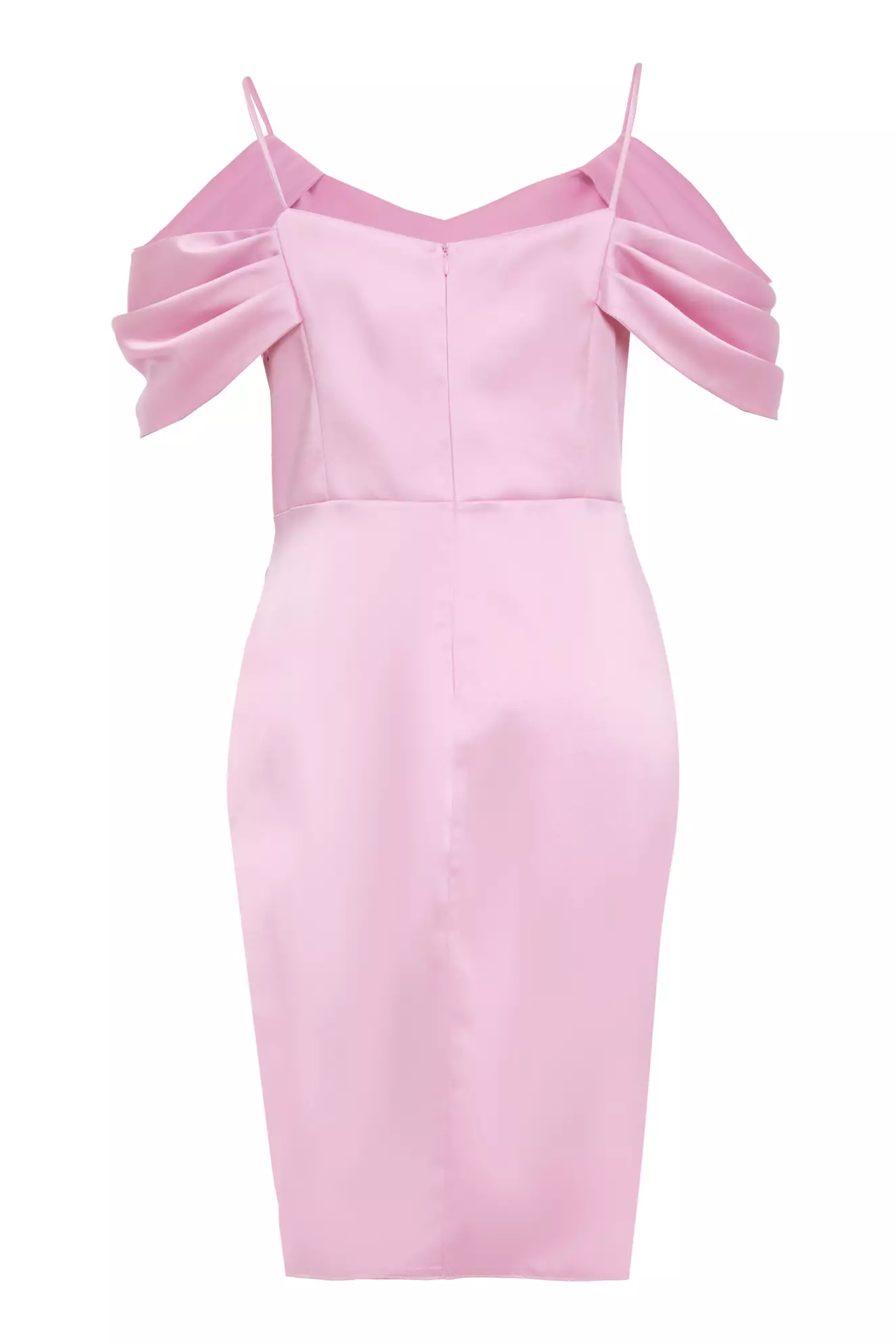 Pink Plus Size Satin Short Sleeve Mini Dress