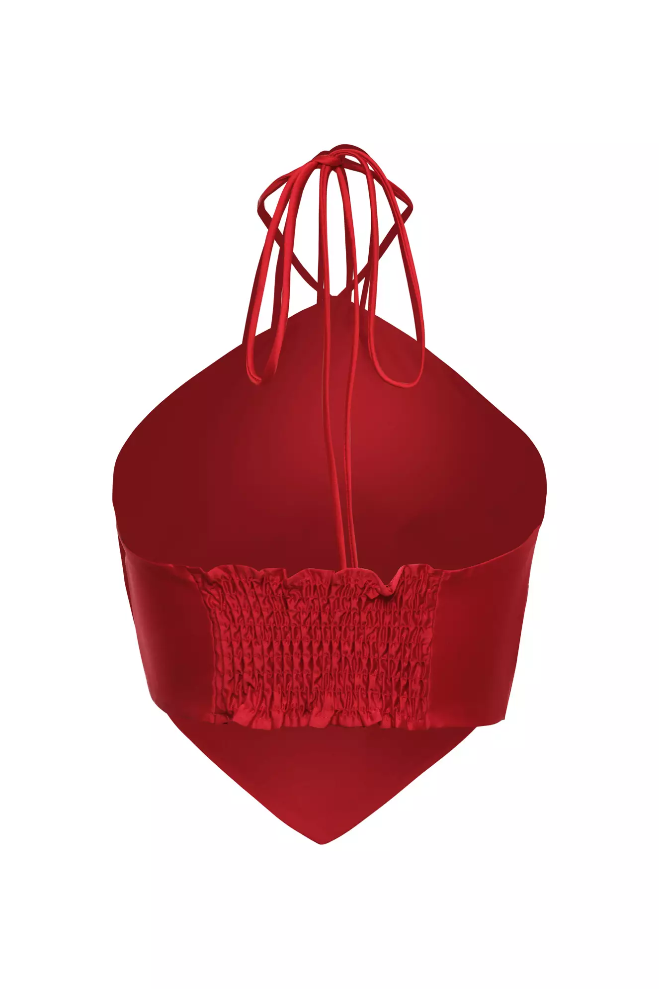 Red Satin Sleeveless Crop Top