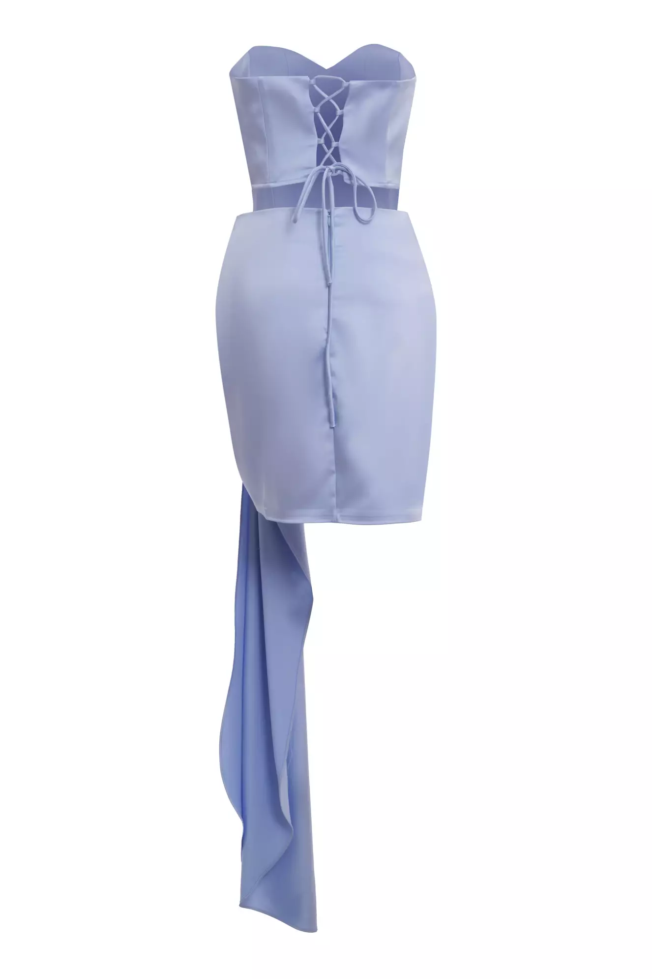 Blue Satin Sleeveless Mini