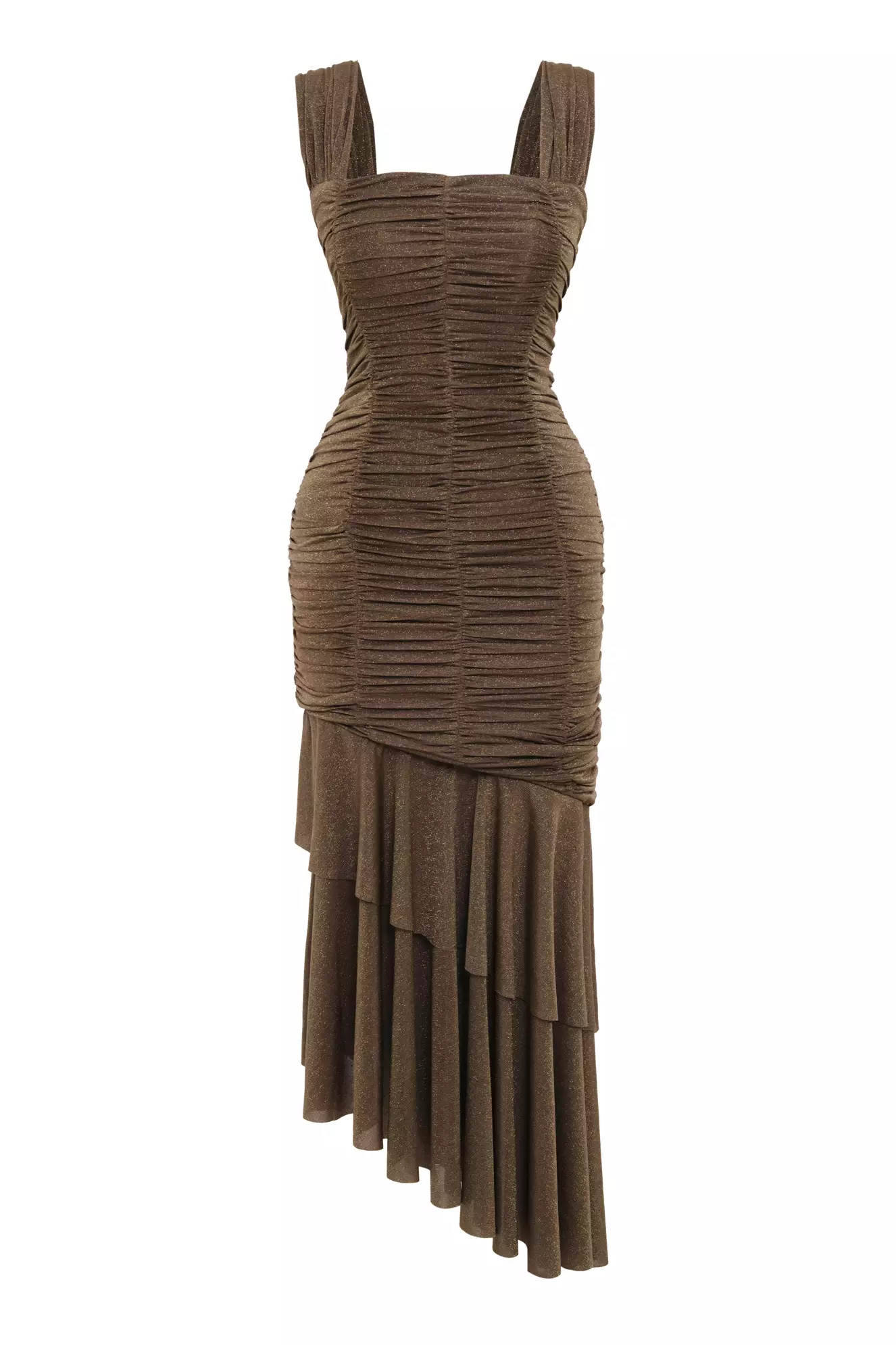 Khaki Knitted Sleeveless Midi Dress