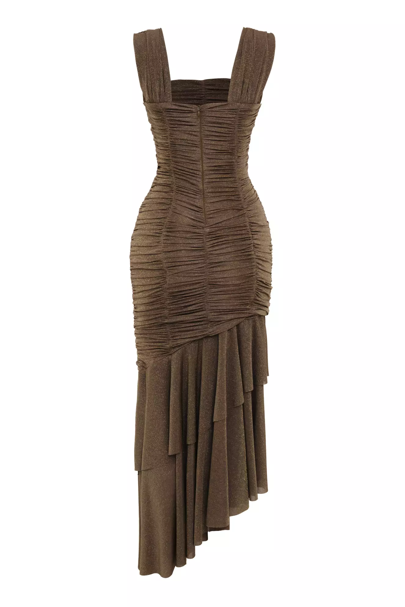 Khaki Knitted Sleeveless Midi Dress