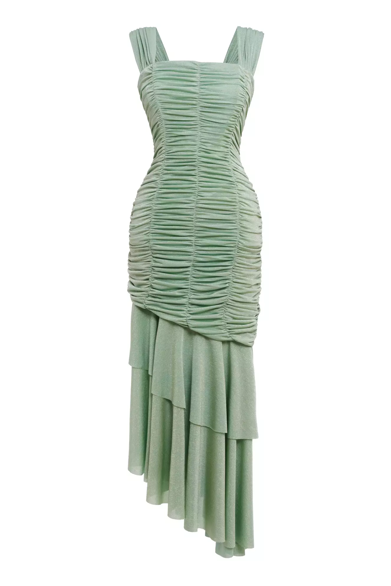 Mint Green Knitted Sleeveless Midi Dress