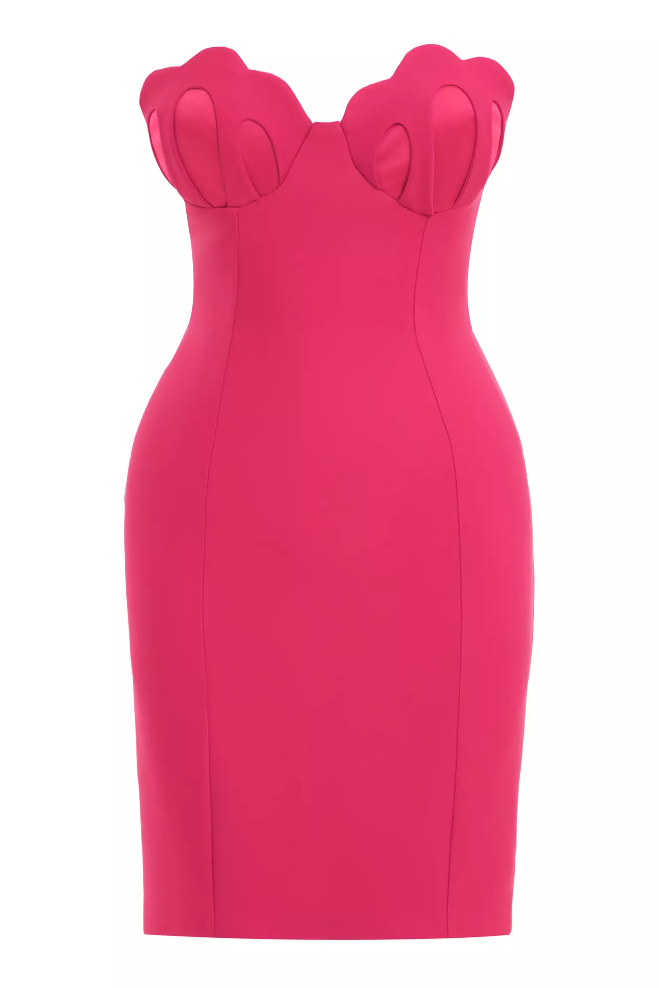 Fuchsia Crepe Sleeveless Mini Dress