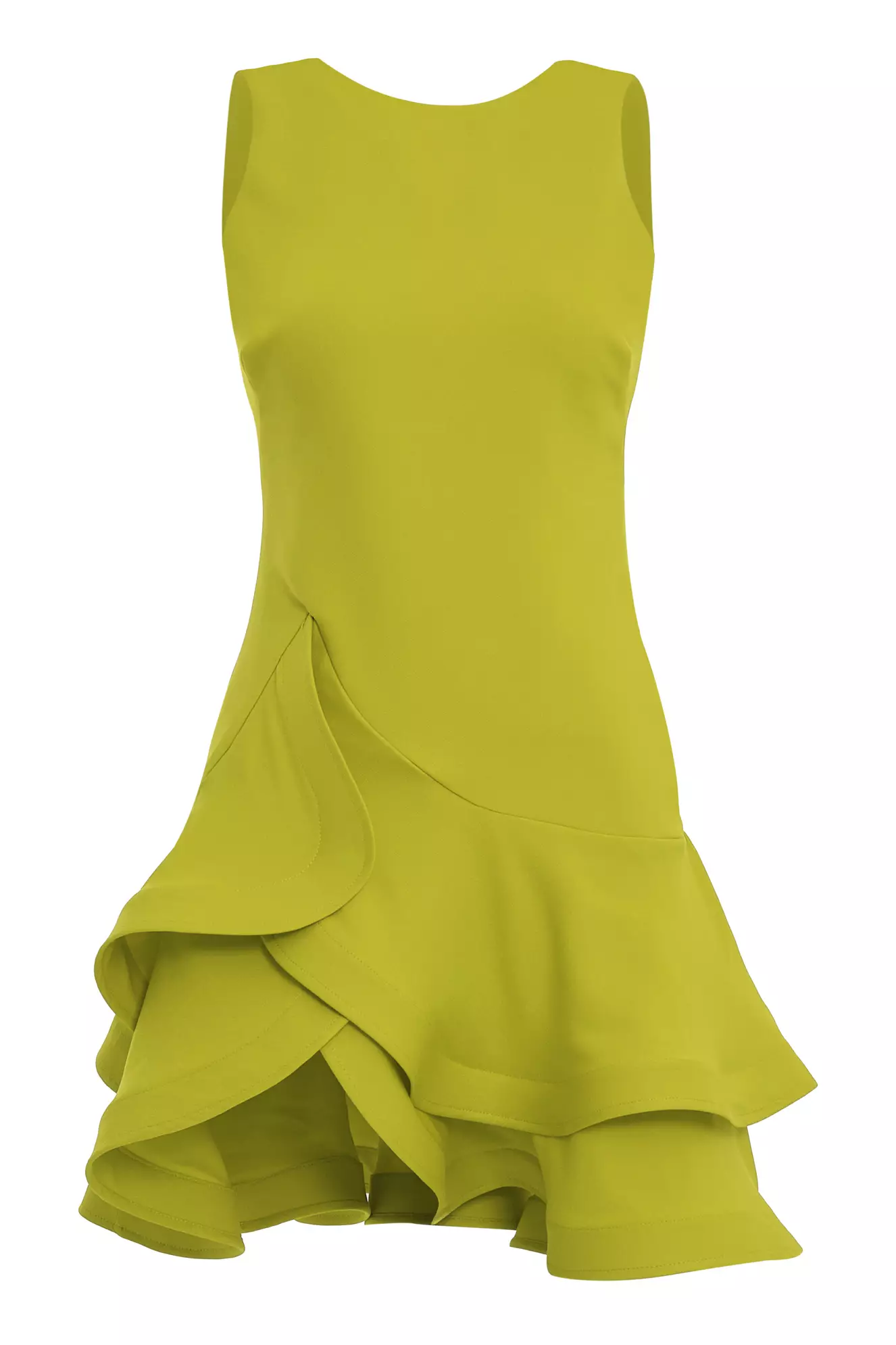 Pistachio Green Crepe Sleeveless Mini Dress