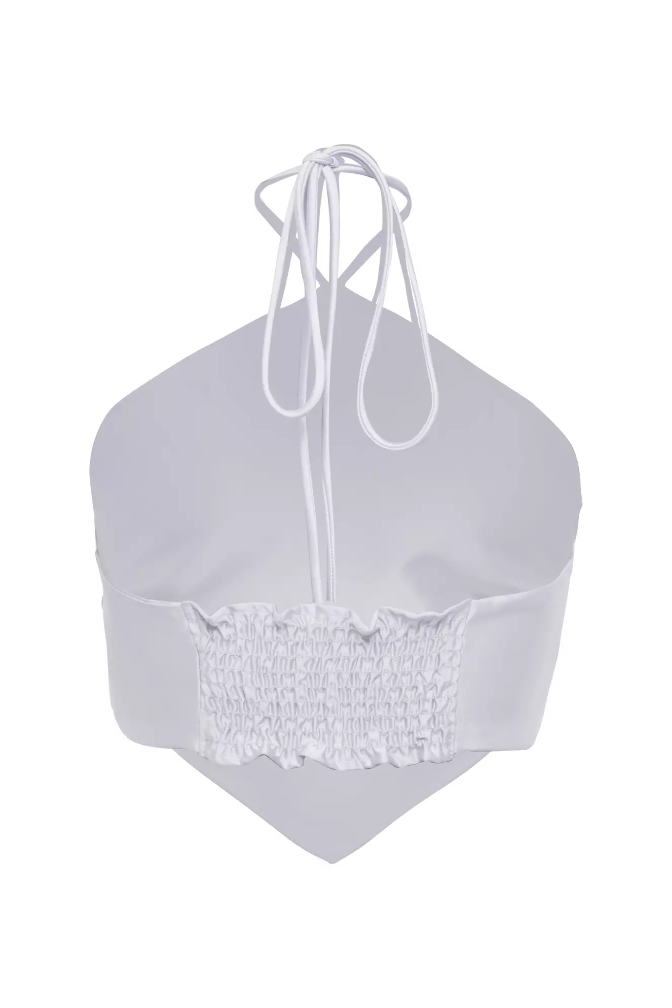 White Satin Sleeveless Crop Top