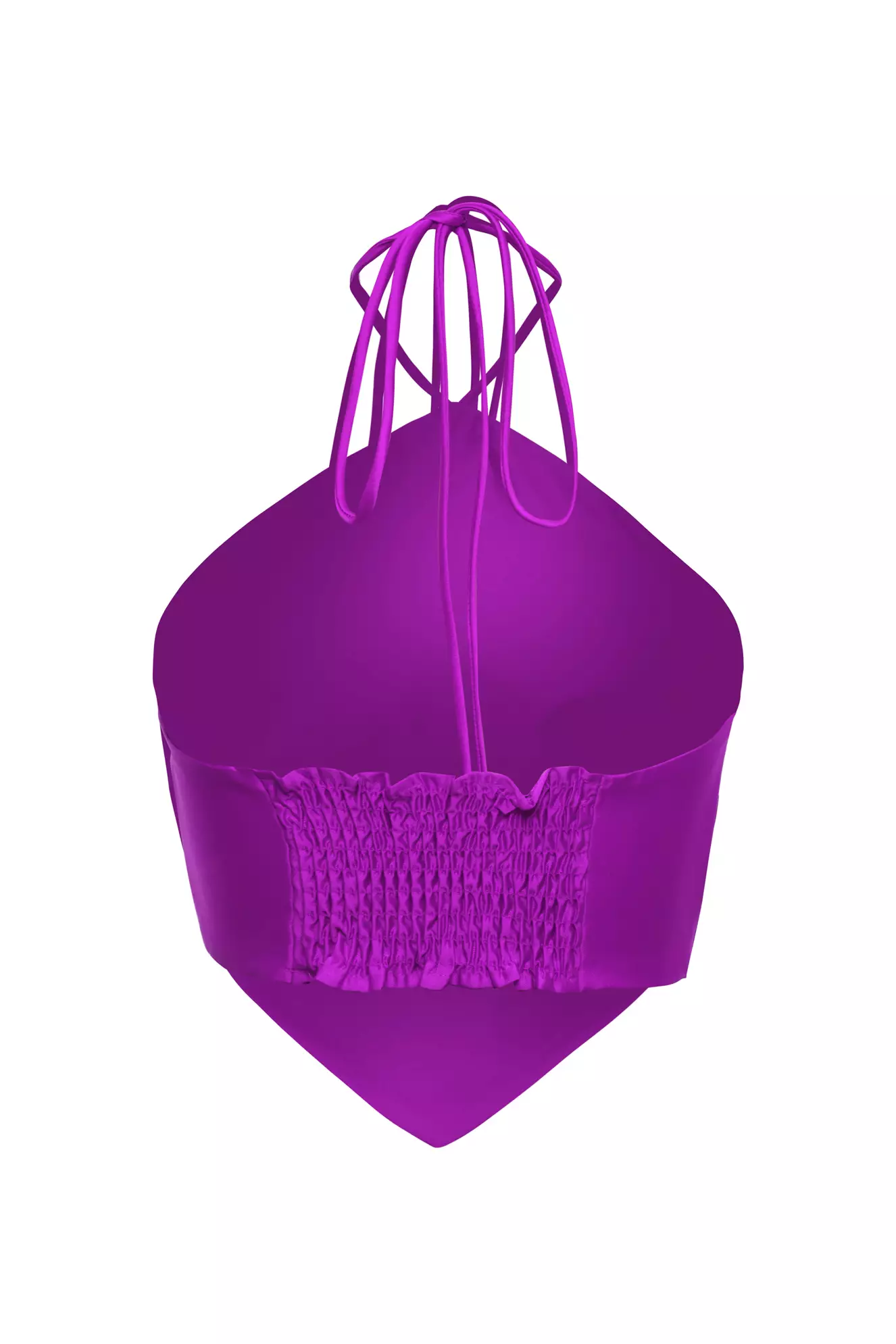 Fuchsia Satin Sleeveless Crop Top