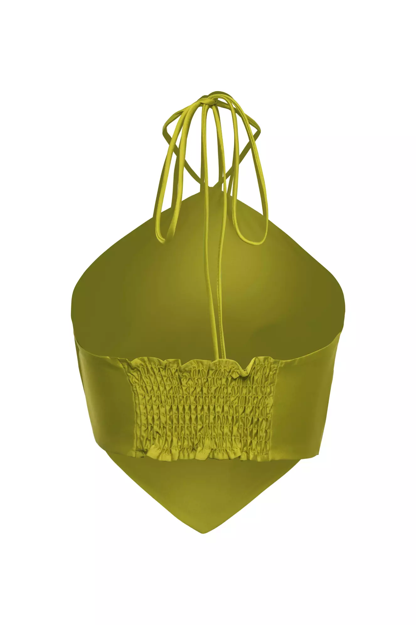 Pistachio Green Satin Sleeveless Crop Top