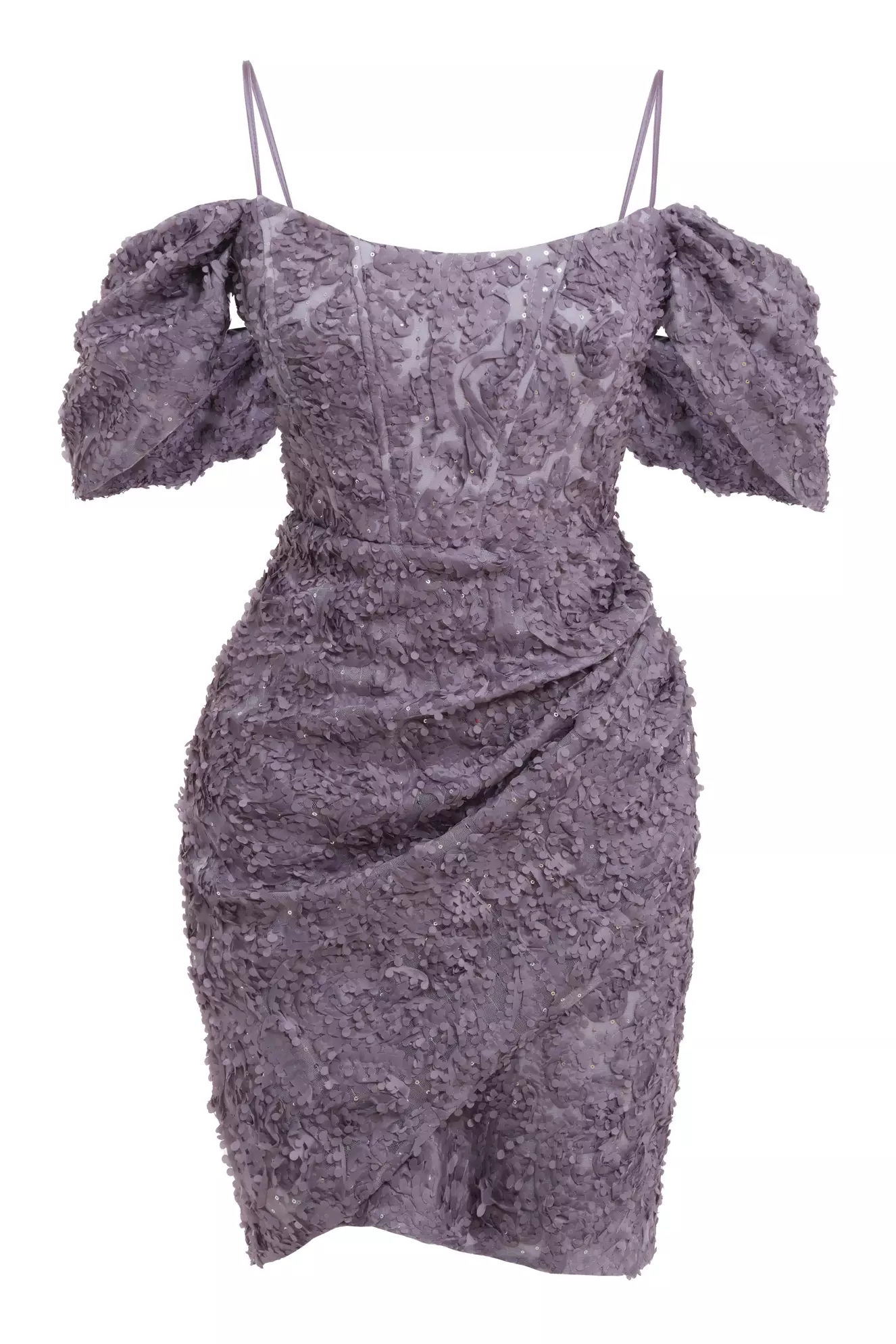 Gray Sequin Sleeveless Mini Dress
