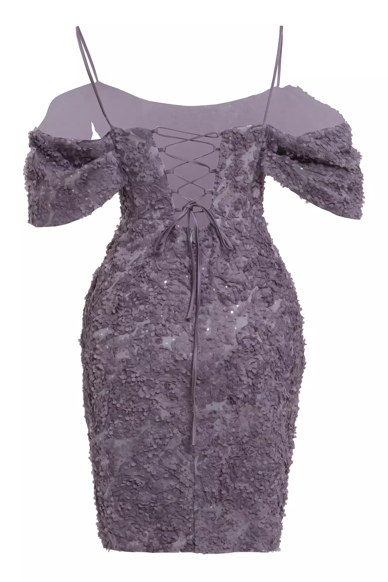 Gray Sequin Sleeveless Mini Dress