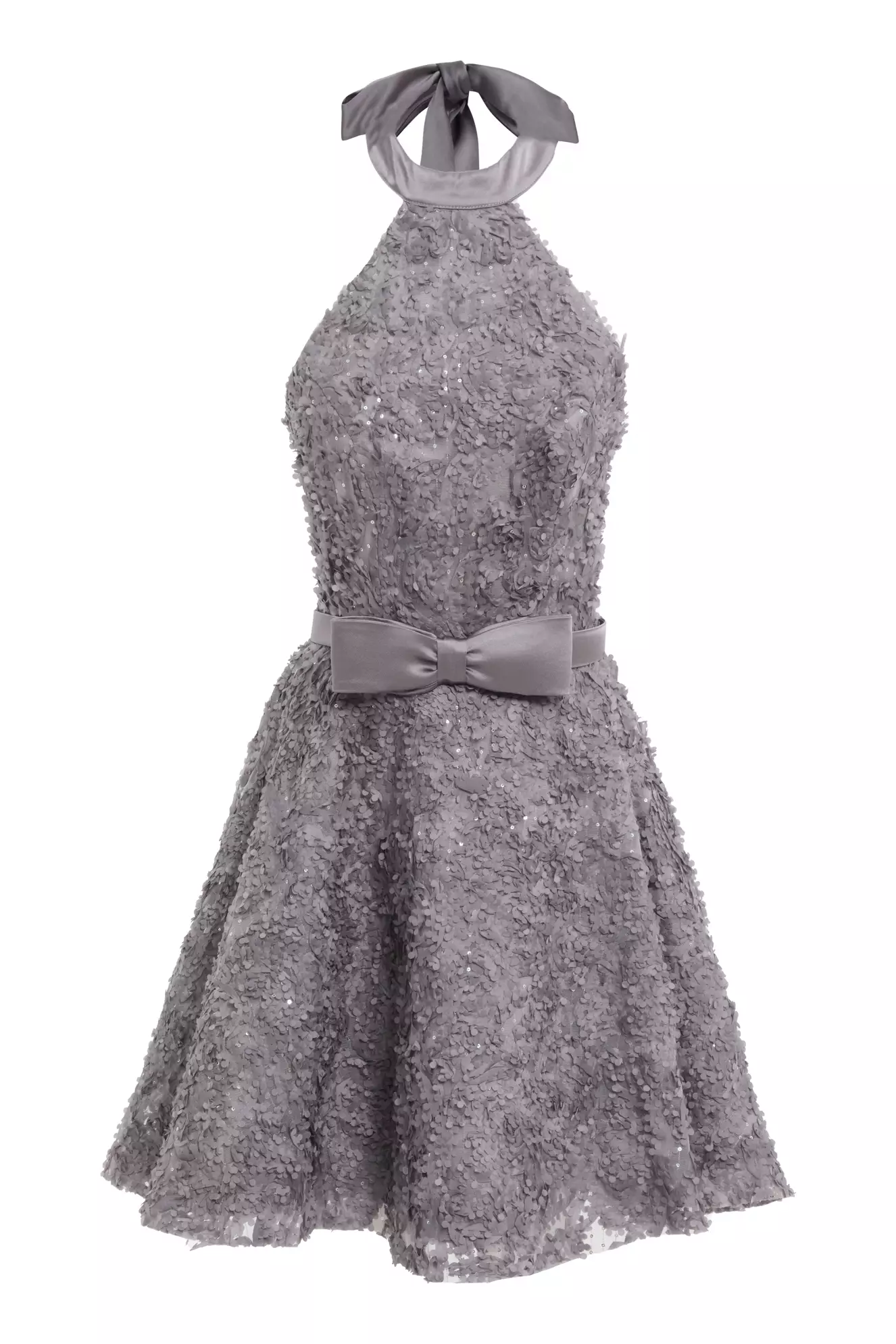 Gray Sequin Sleeveless Mini Dress