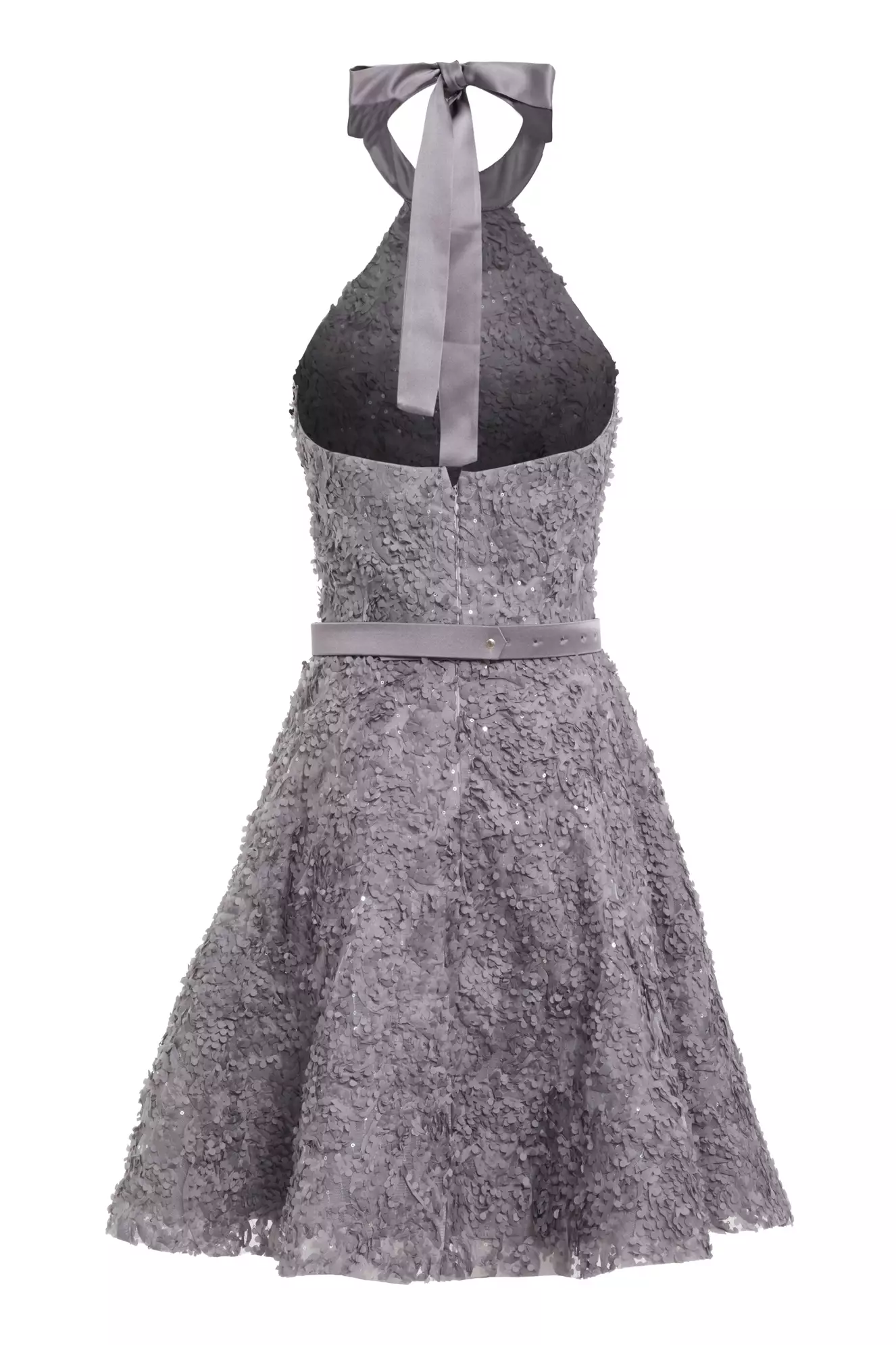 Gray Sequin Sleeveless Mini Dress