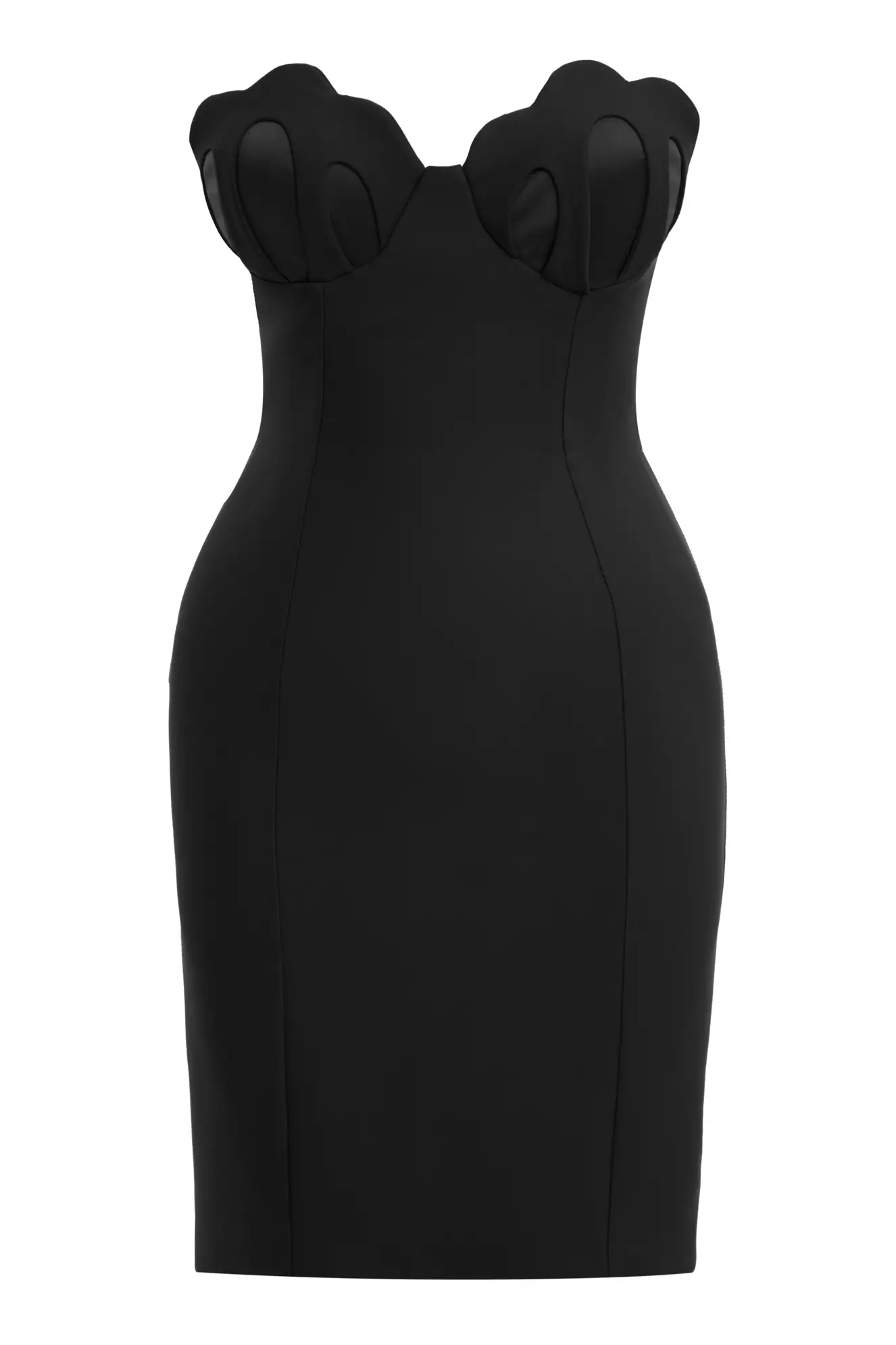 Black crepe sleeveless mini dress