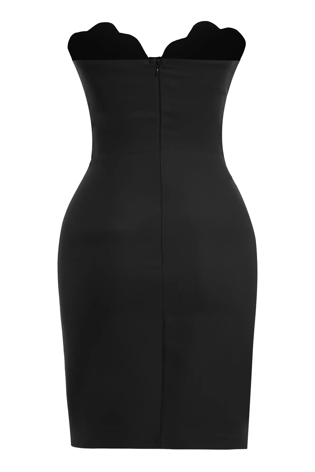 Black crepe sleeveless mini dress