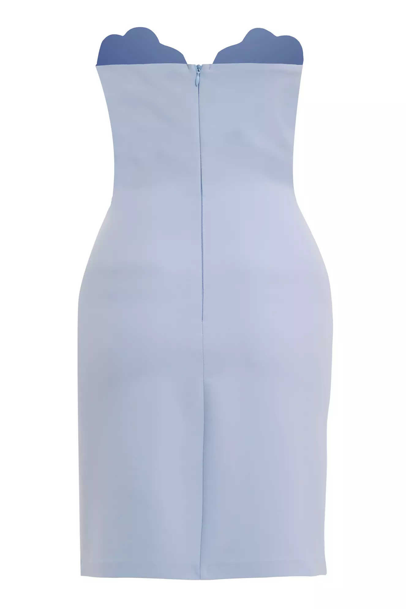 Blue Crepe Sleeveless Mini Dress