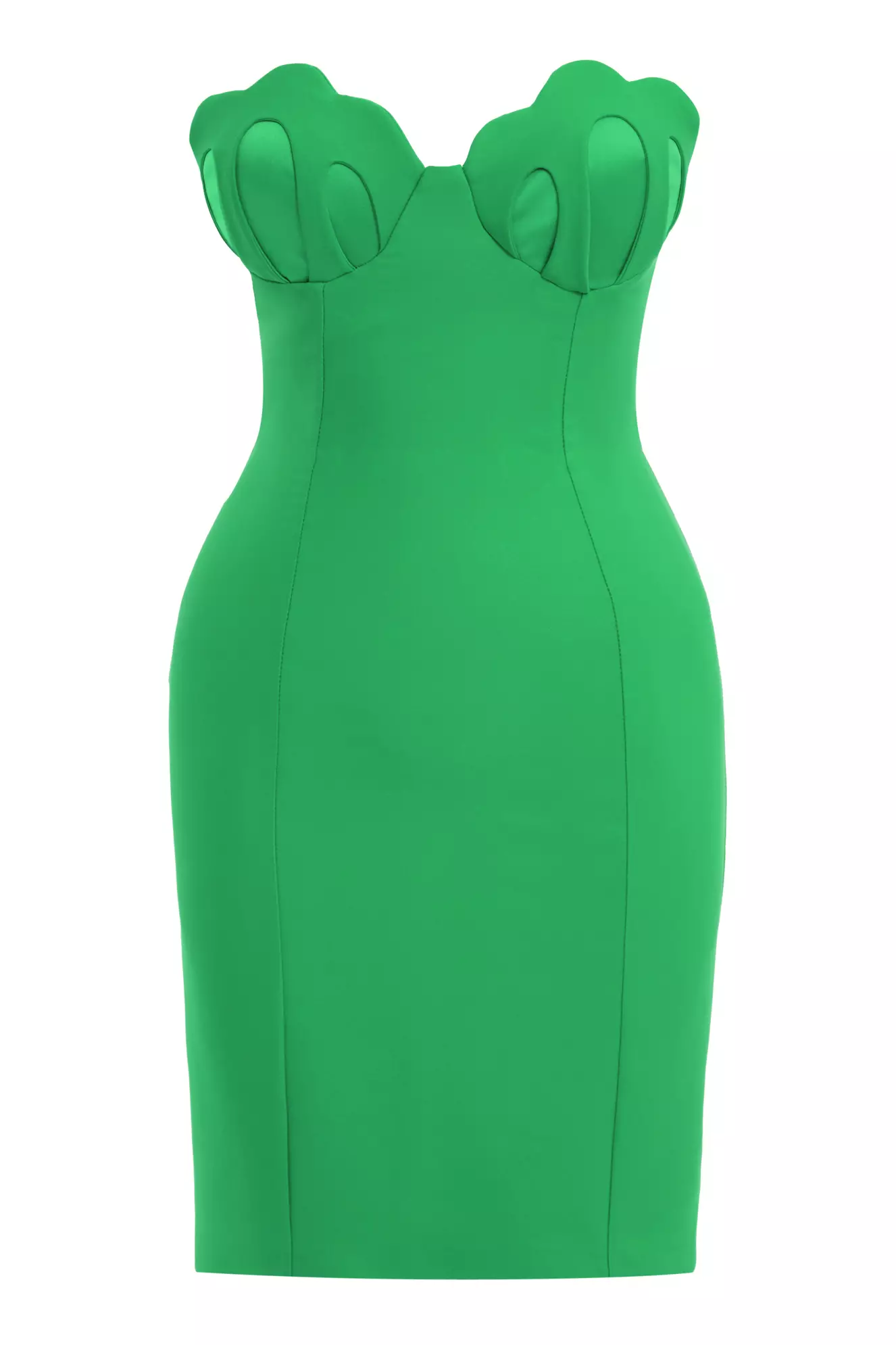 Green Crepe Sleeveless Mini Dress