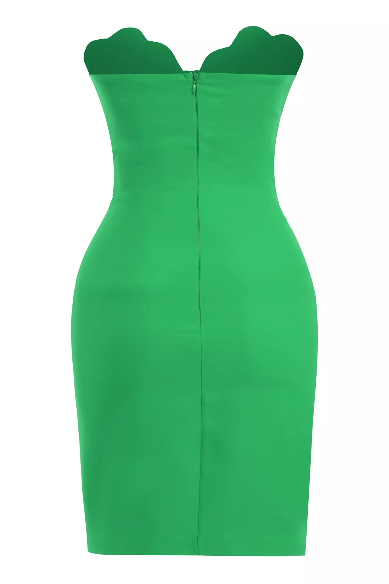 Green Crepe Sleeveless Mini Dress
