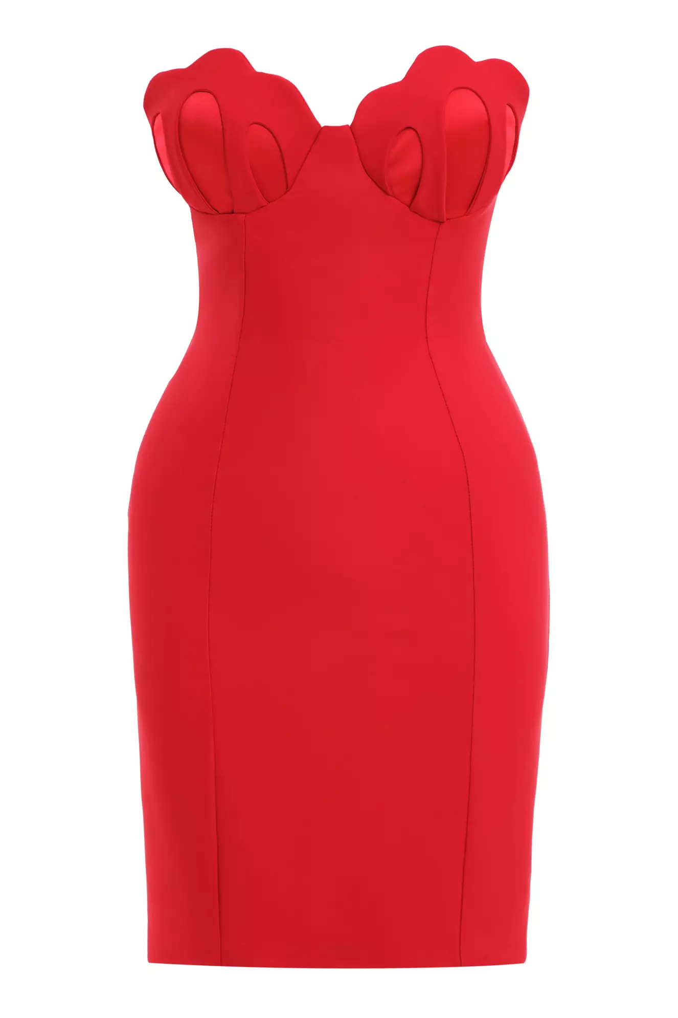 Red Crepe Sleeveless Mini Dress