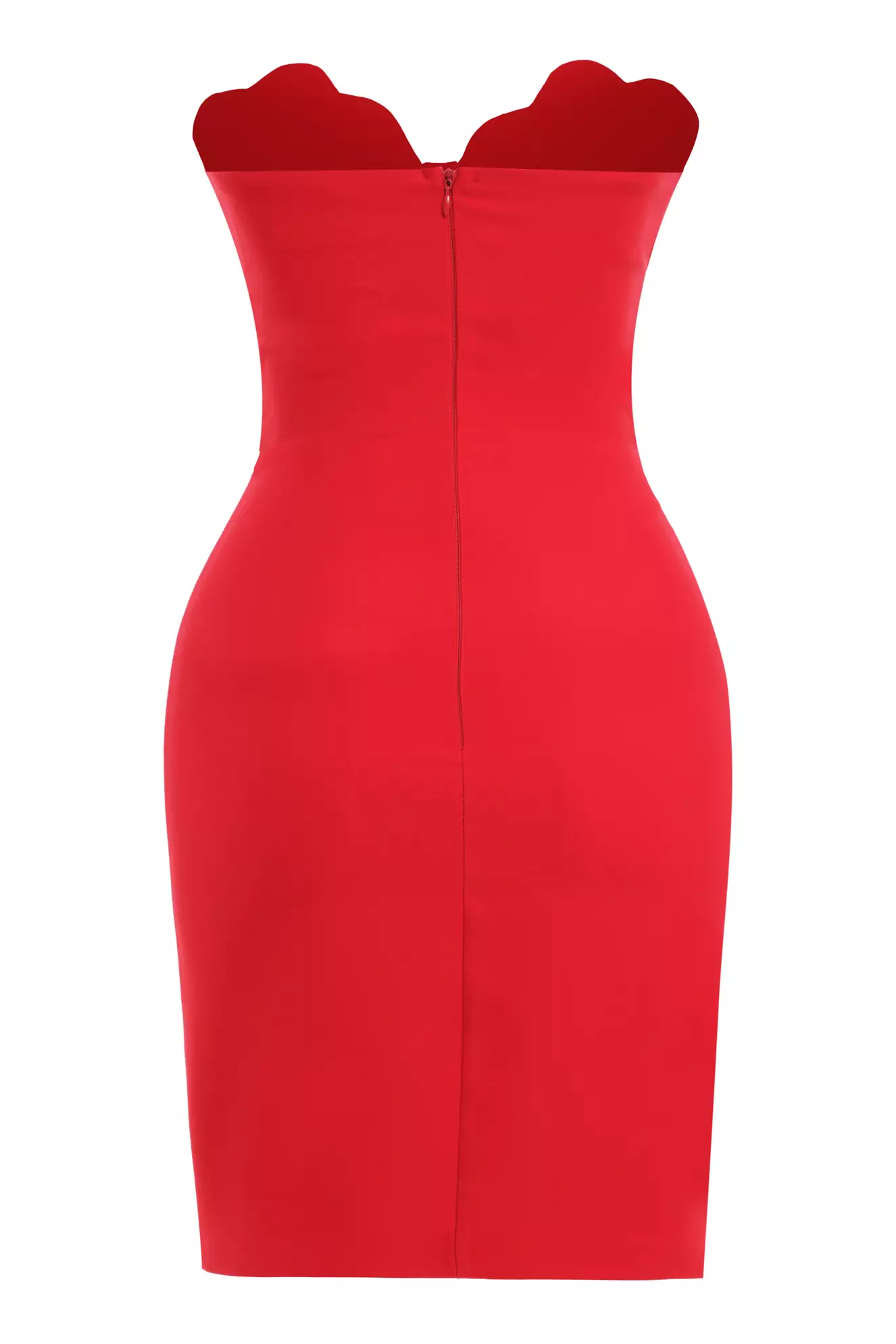 Red Crepe Sleeveless Mini Dress