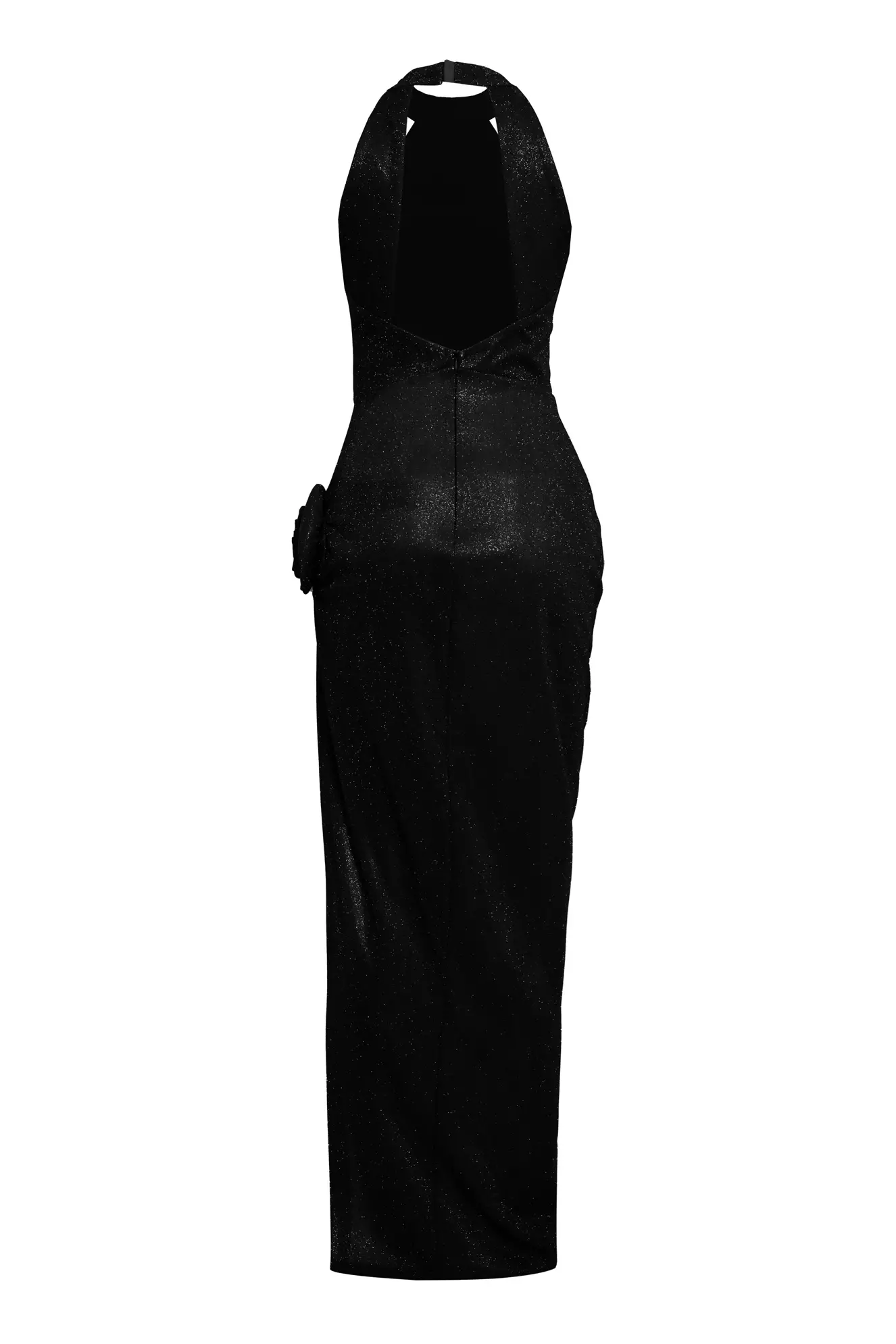 Black glare sleeveless long dress