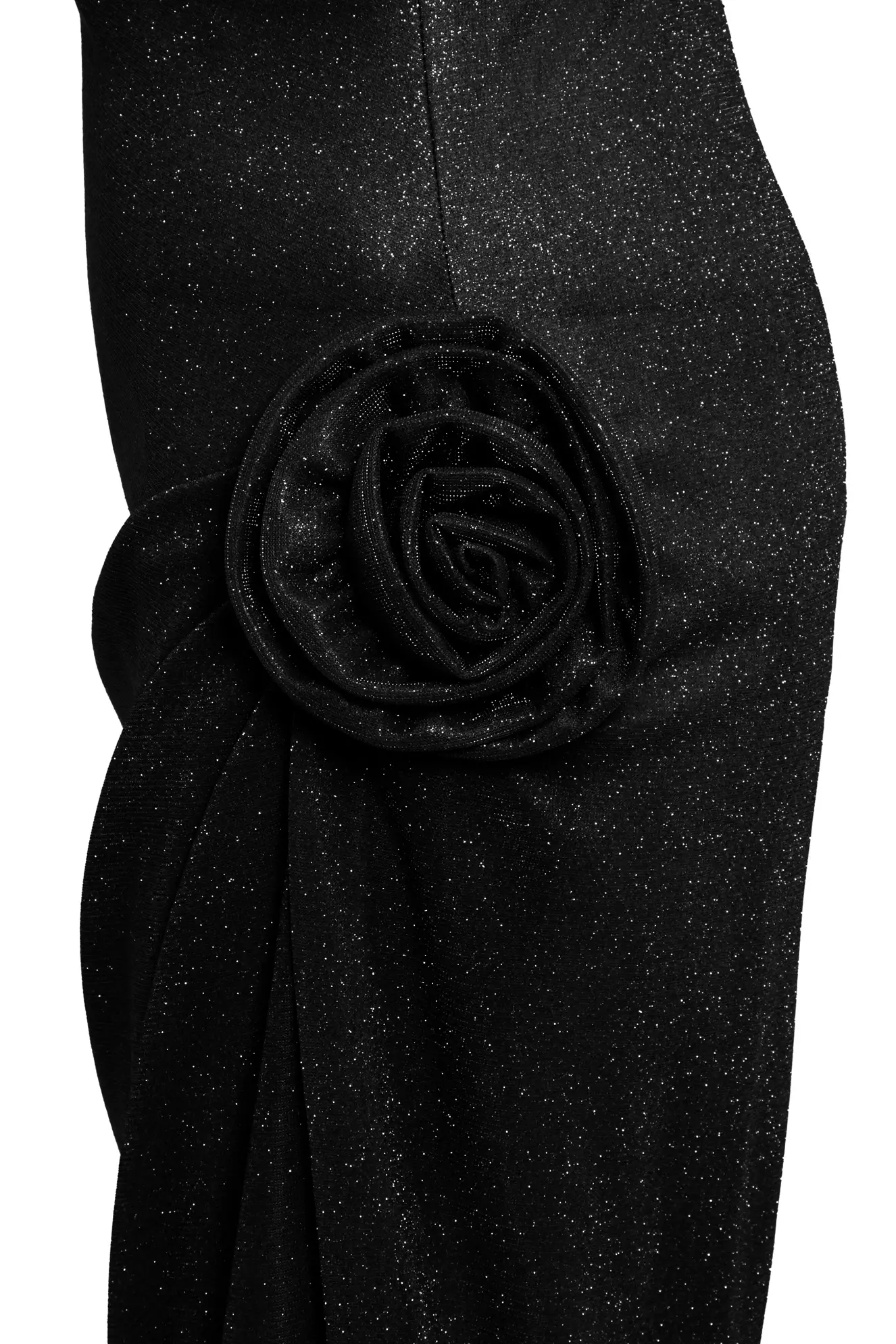 Black glare sleeveless long dress