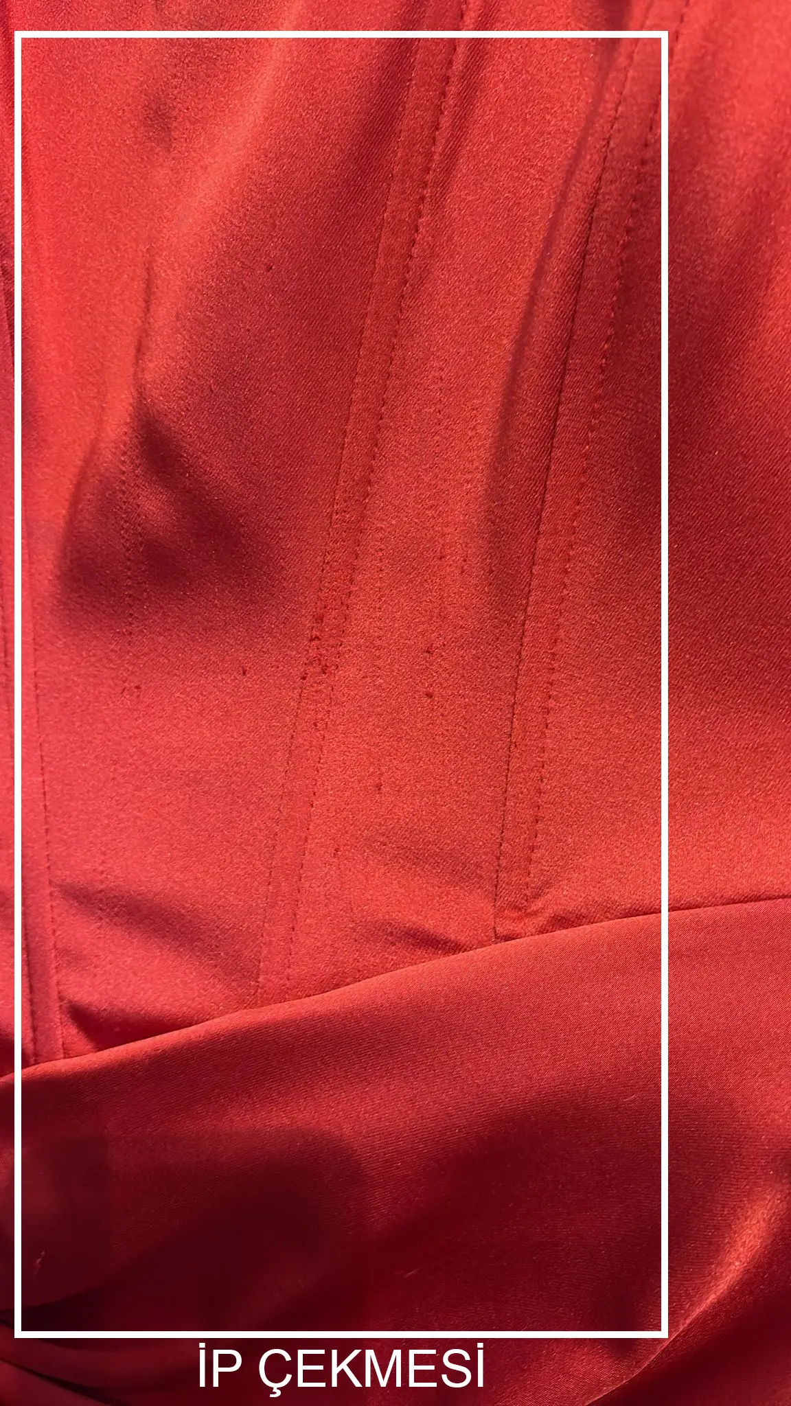 Red satin long sleeve long dress