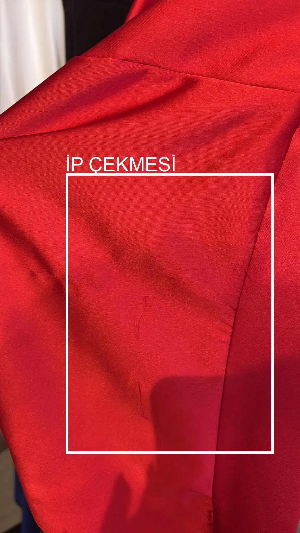 Red satin long sleeve long dress