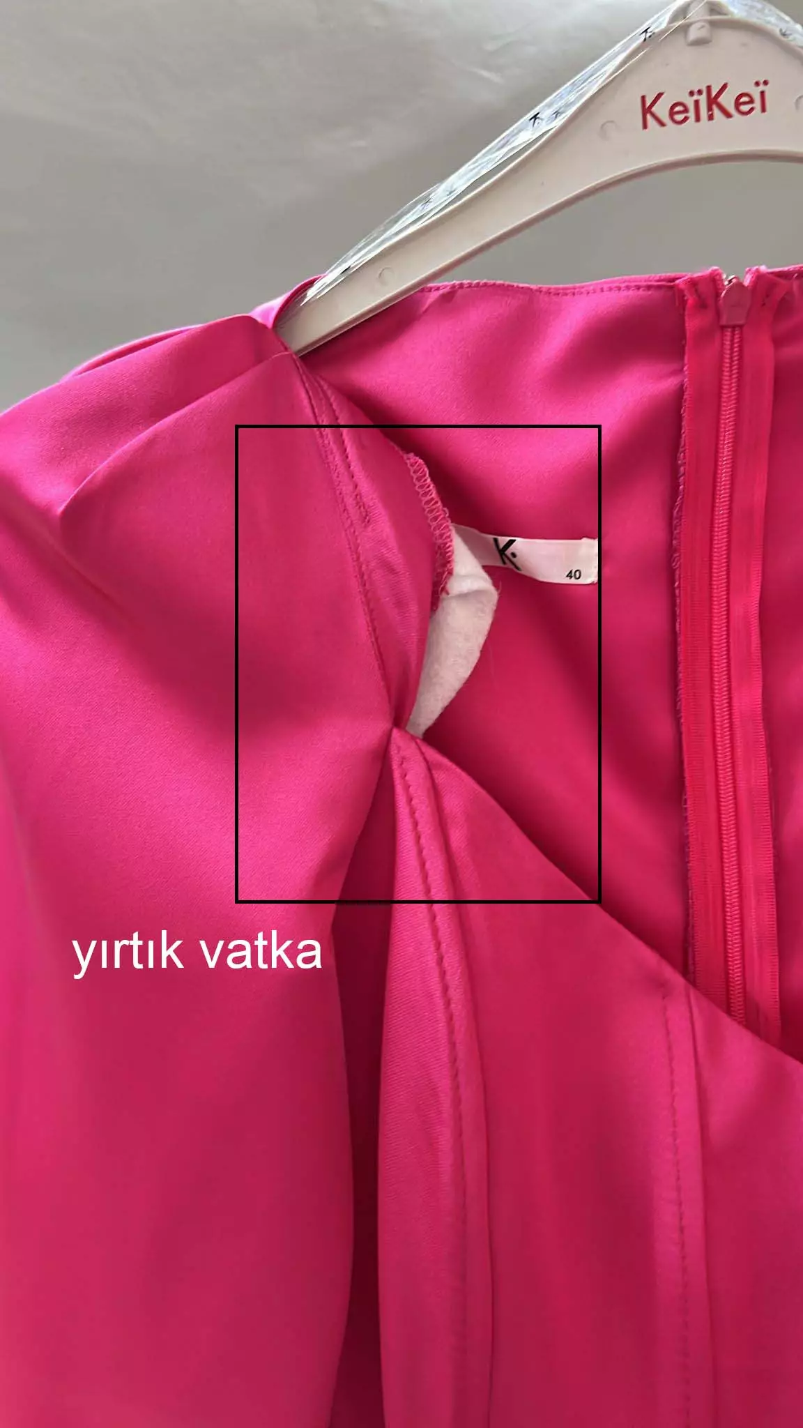 Fuchsia satin long sleeve long dress