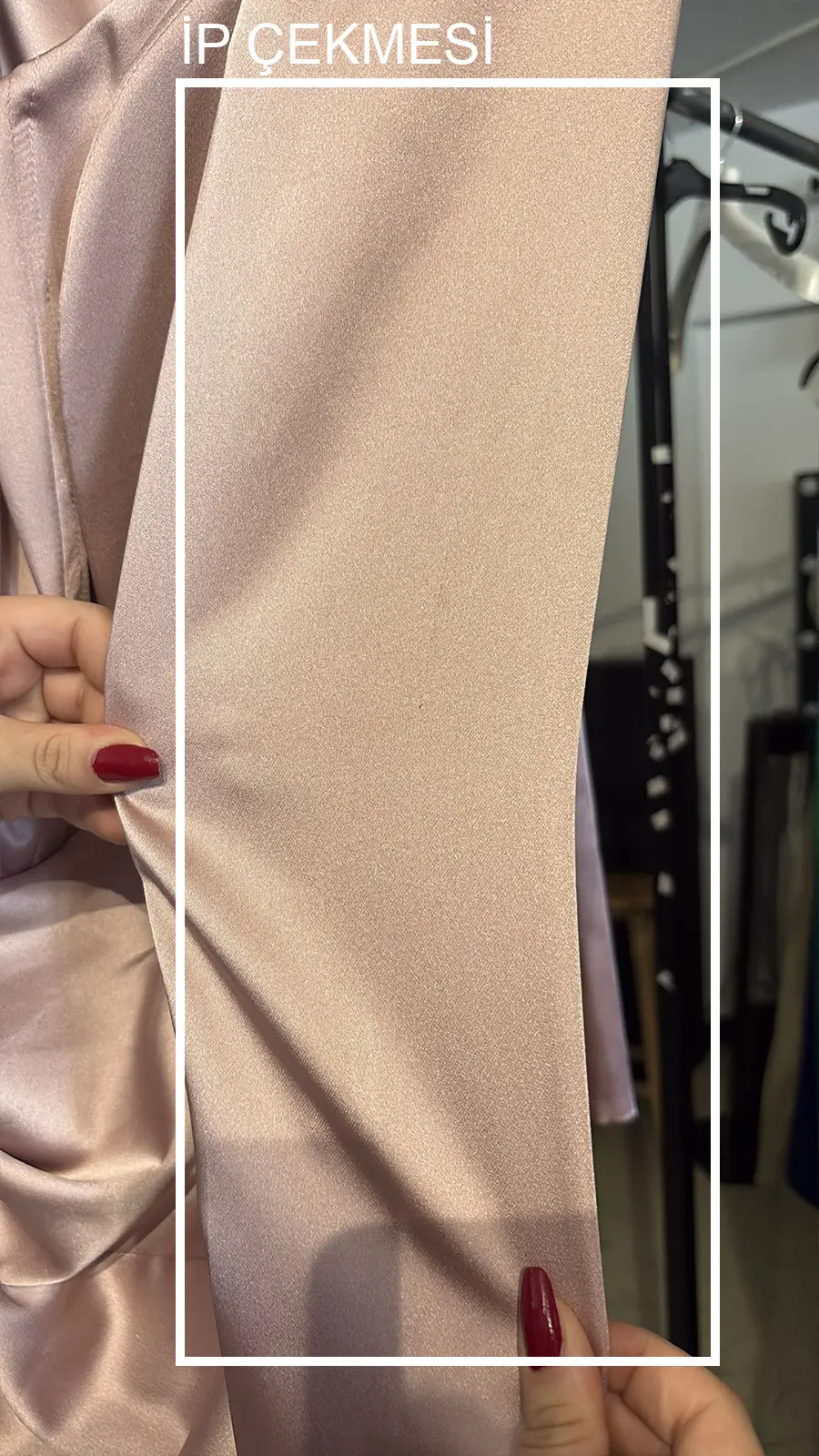 Blush satin long sleeve long dress