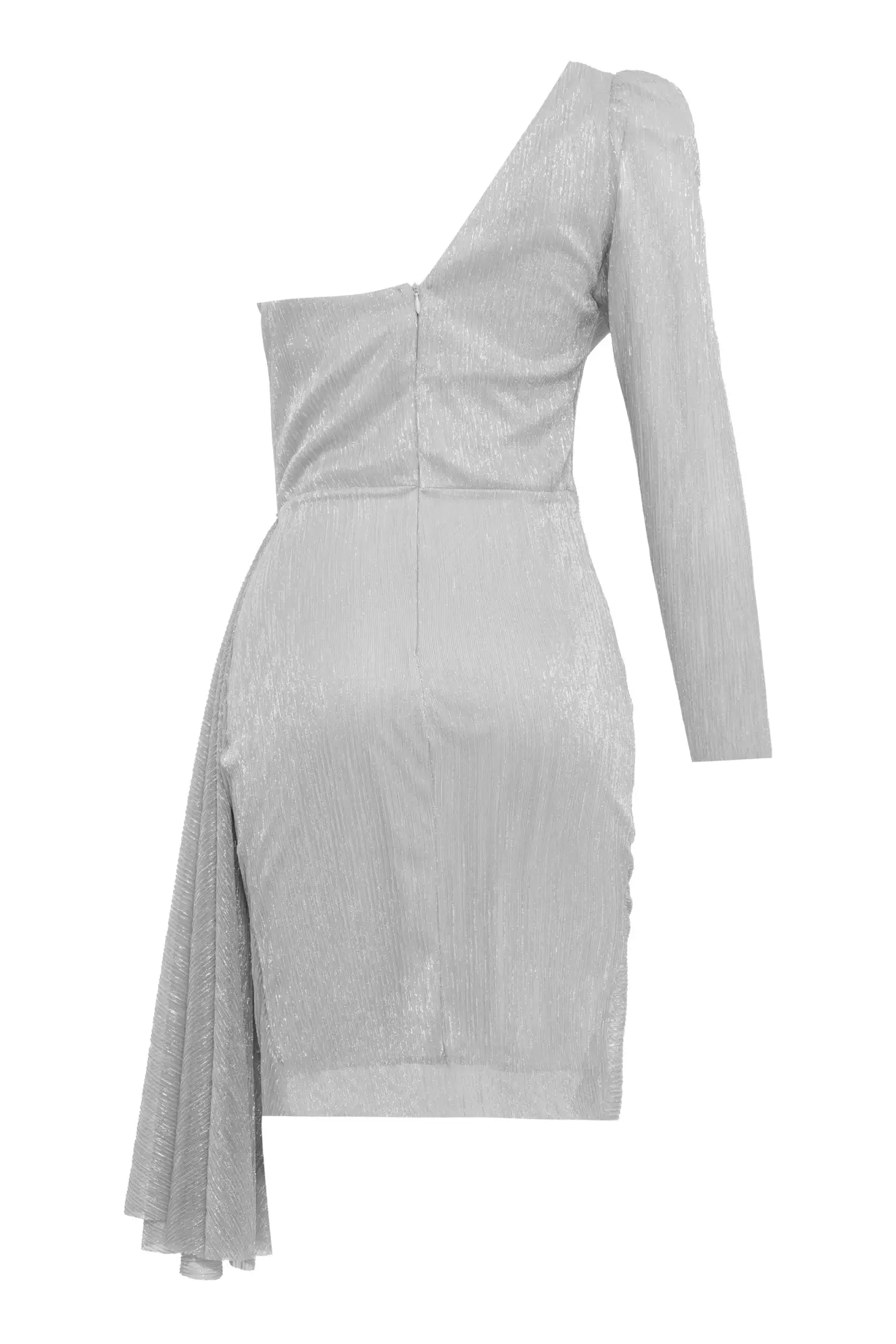 Silver Moonlight One Arm Mini Dress