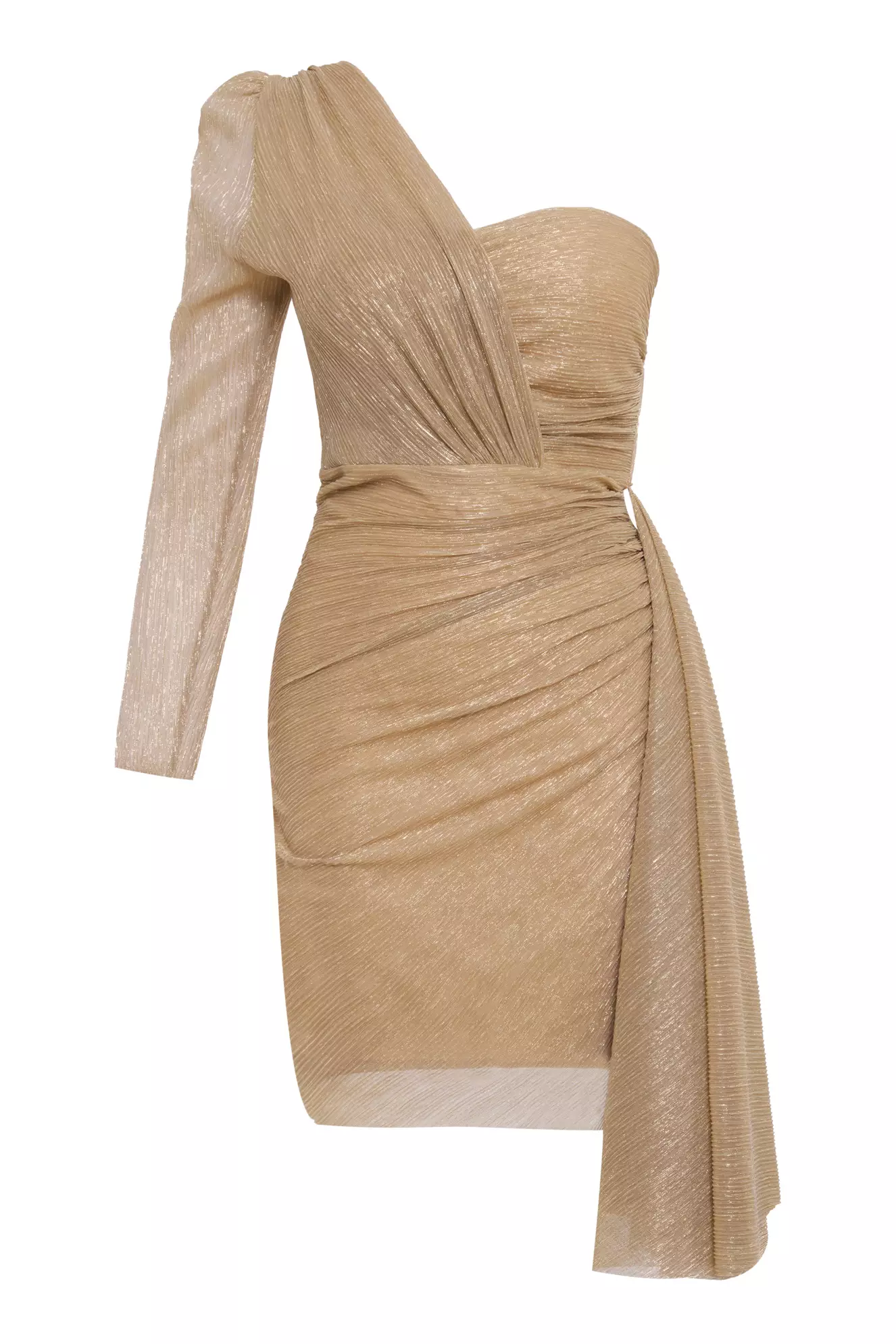 Gold Moonlight One Arm Mini Dress