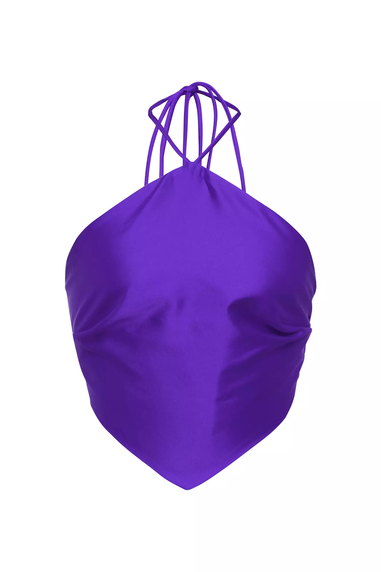 Purple Satin Sleeveless Crop Top