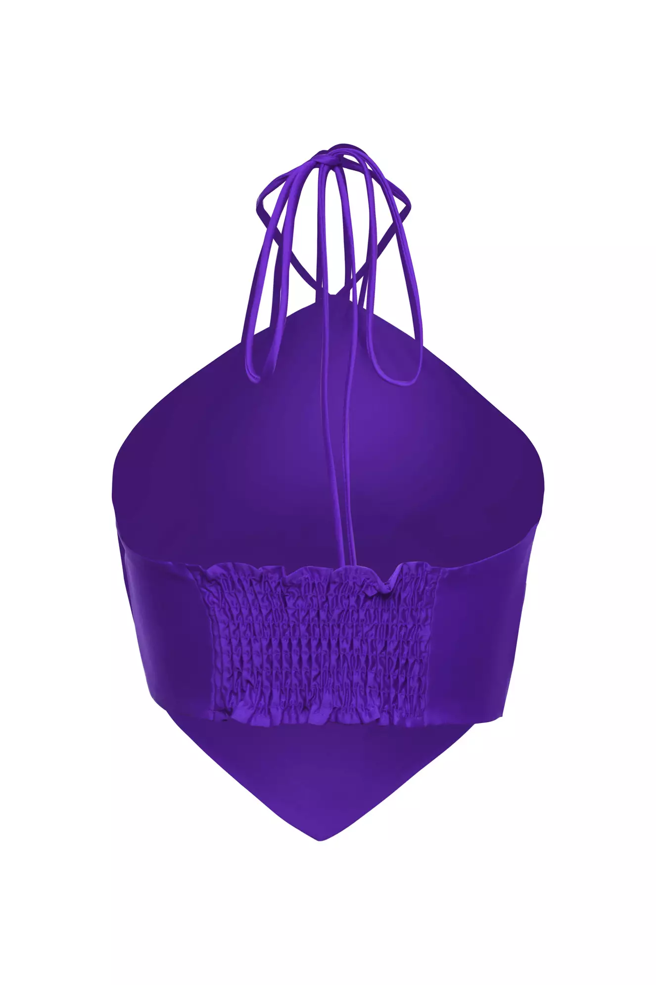 Purple Satin Sleeveless Crop Top