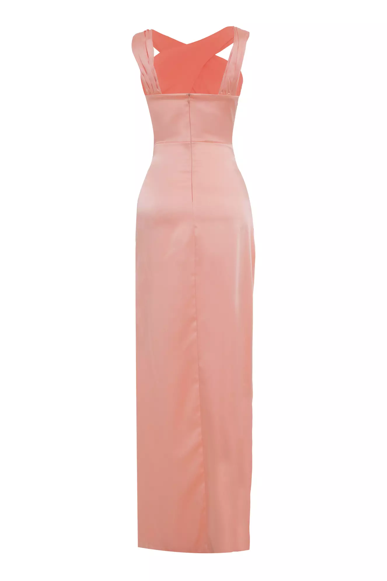 Printed Satin Sleeveless Long Dress