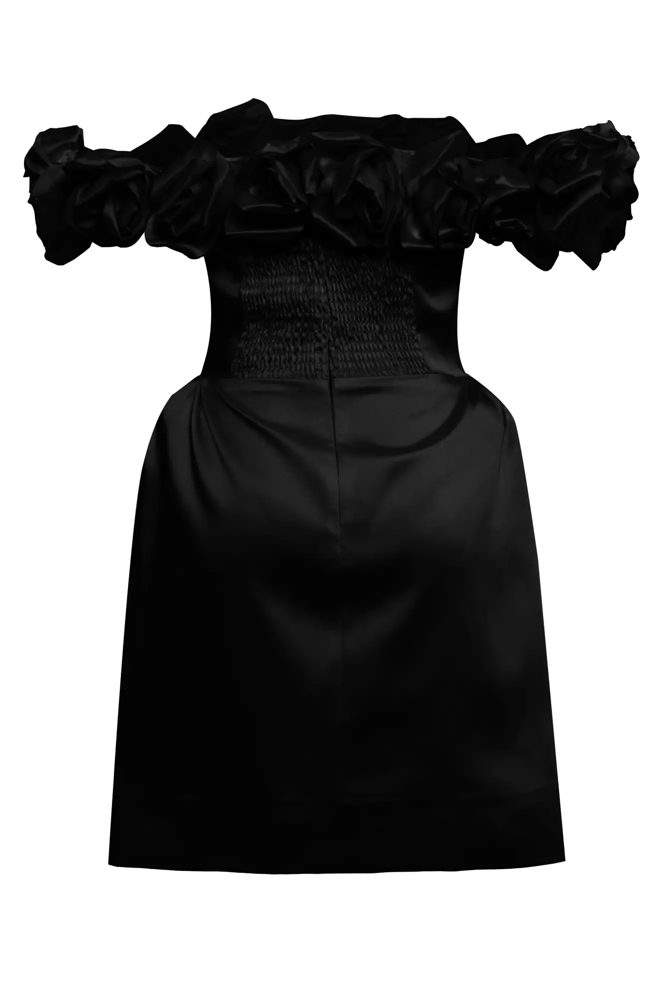 Black satin sleeveless mini dress