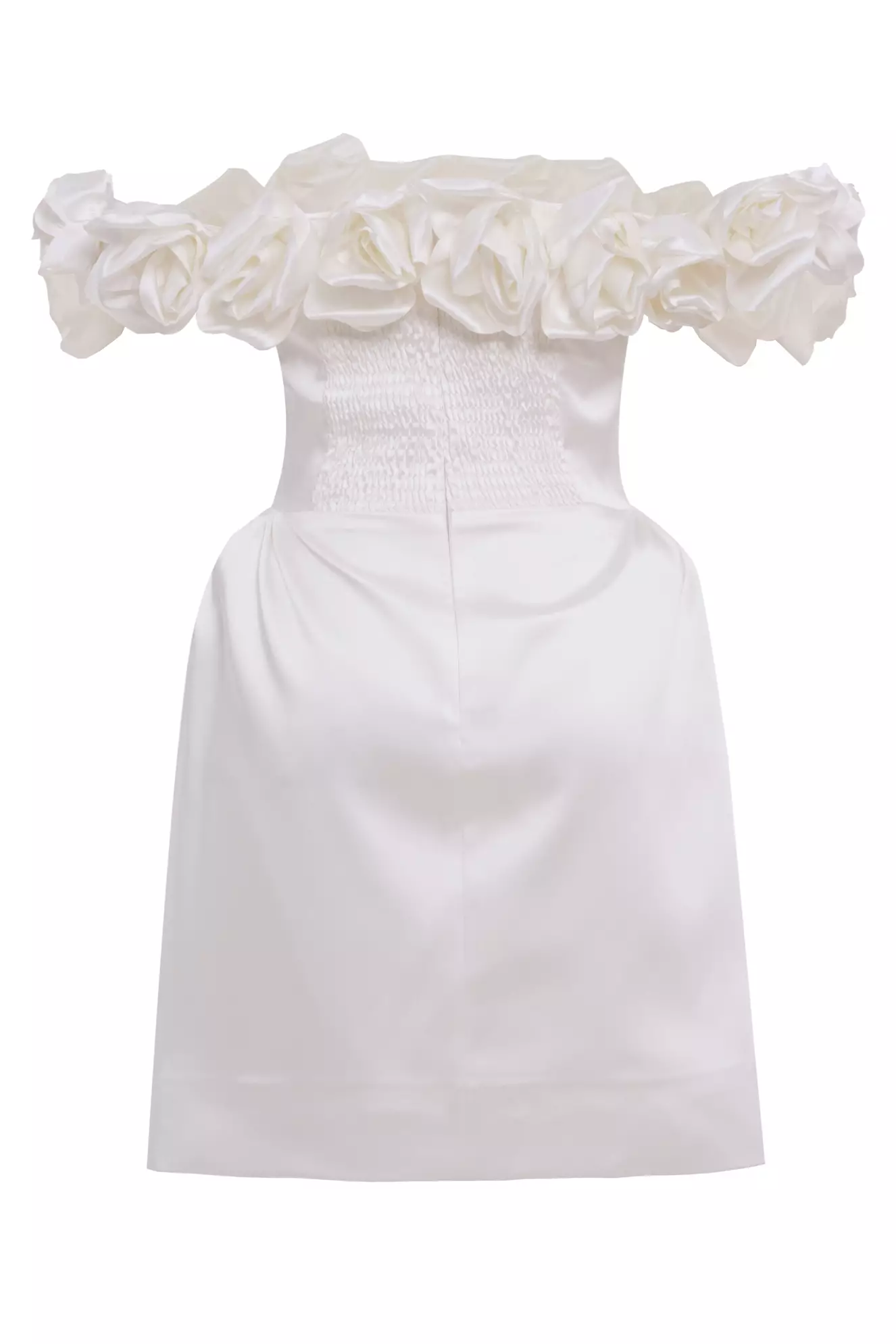 White satin sleeveless mini dress