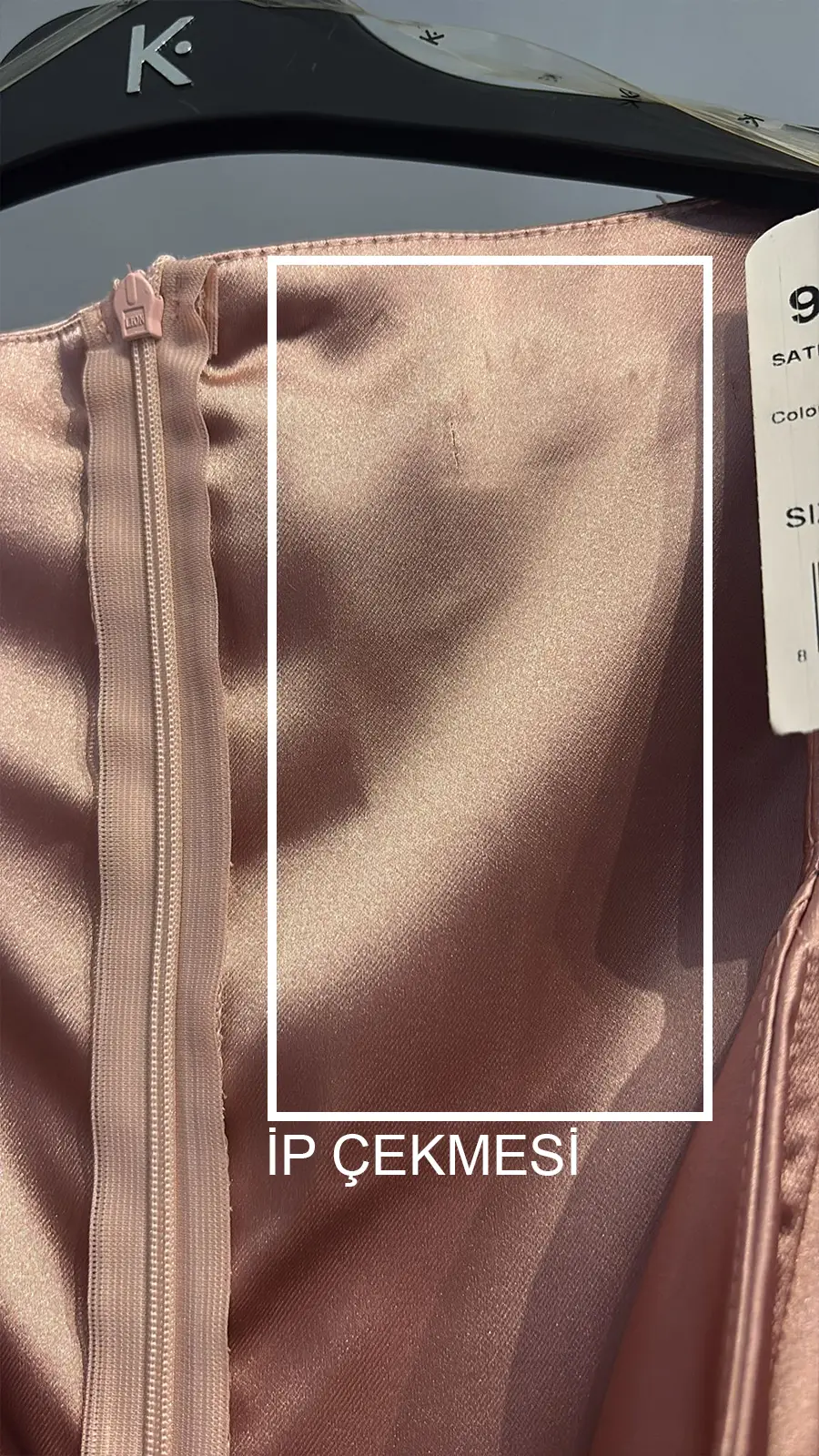Blush satin long sleeve long dress