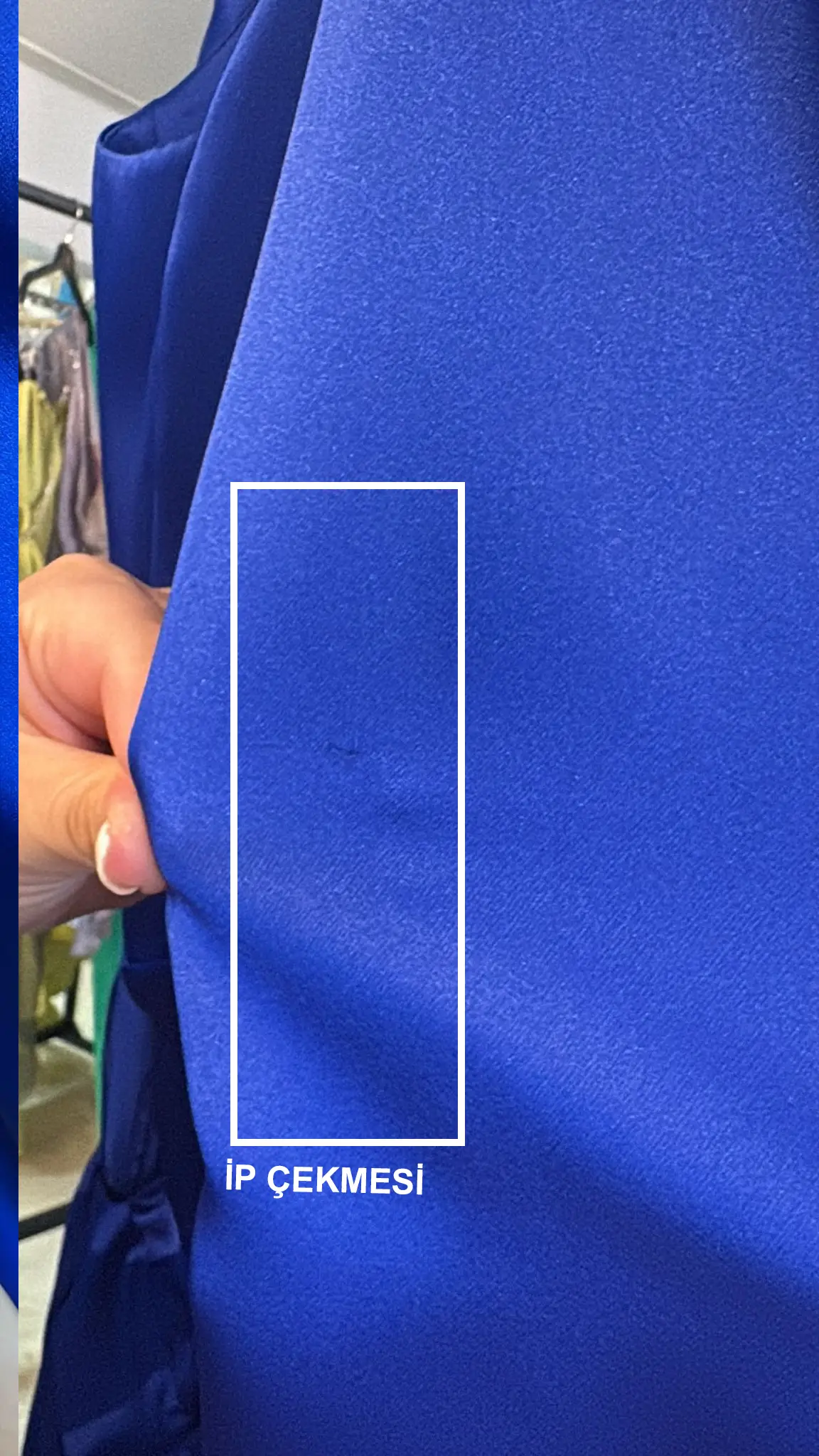 Blue satin long sleeve long dress