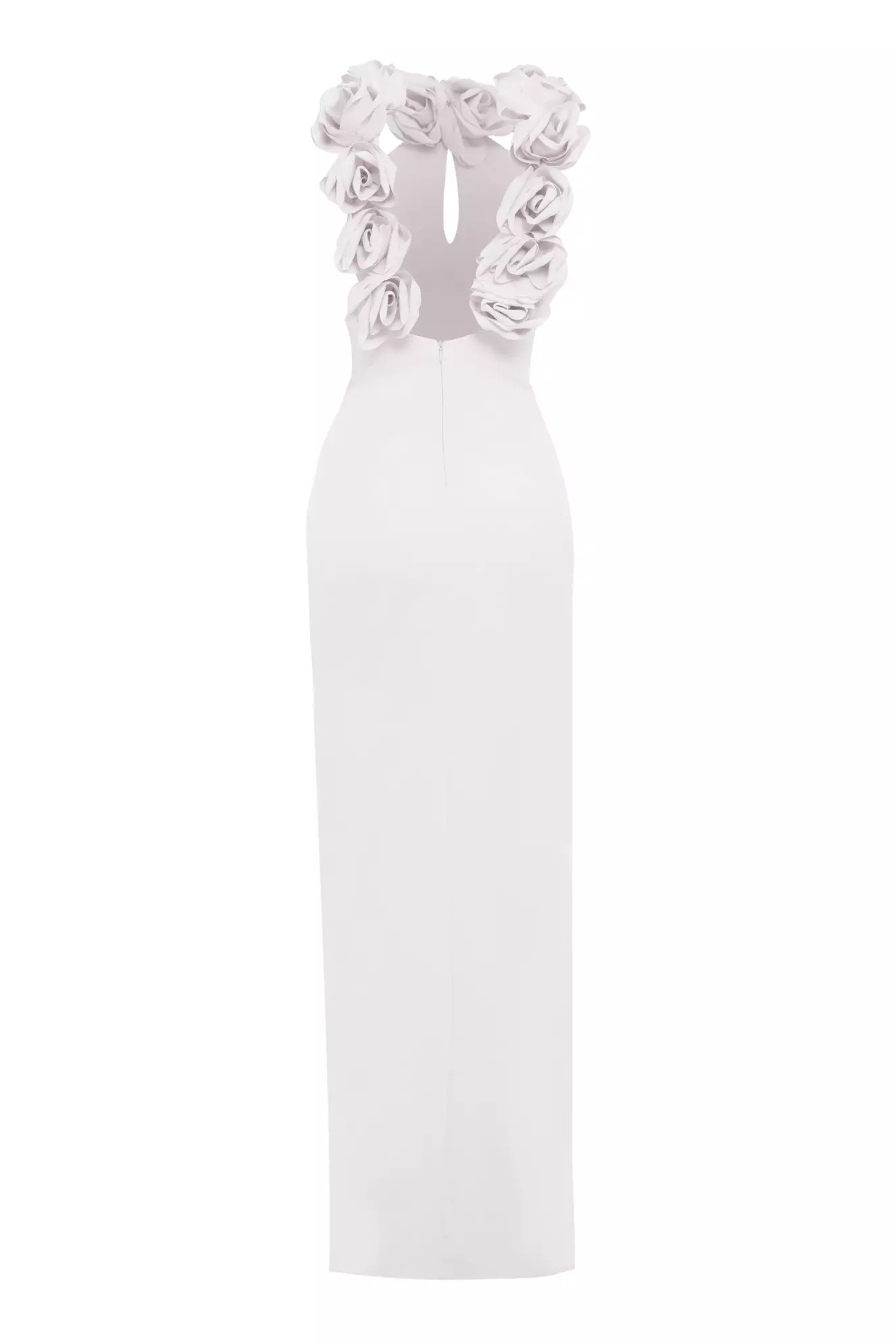 White Crepe Sleeveless Long Dress