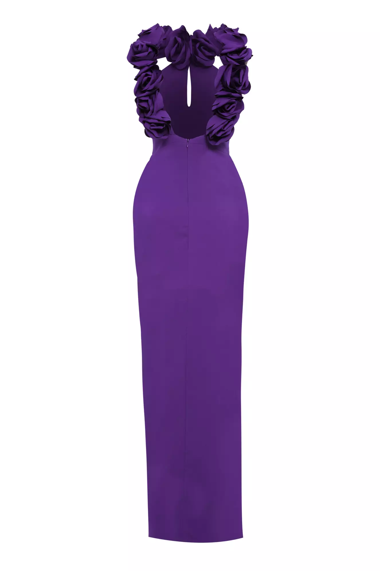 Purple crepe sleeveless long dress