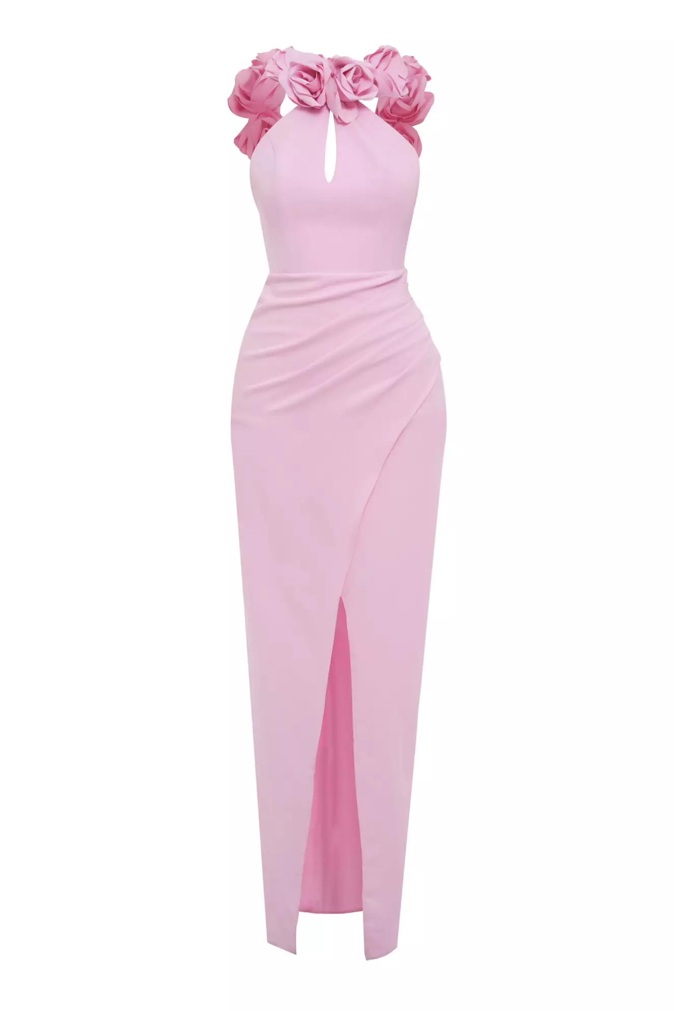 Blush Crepe Sleeveless Long Dress