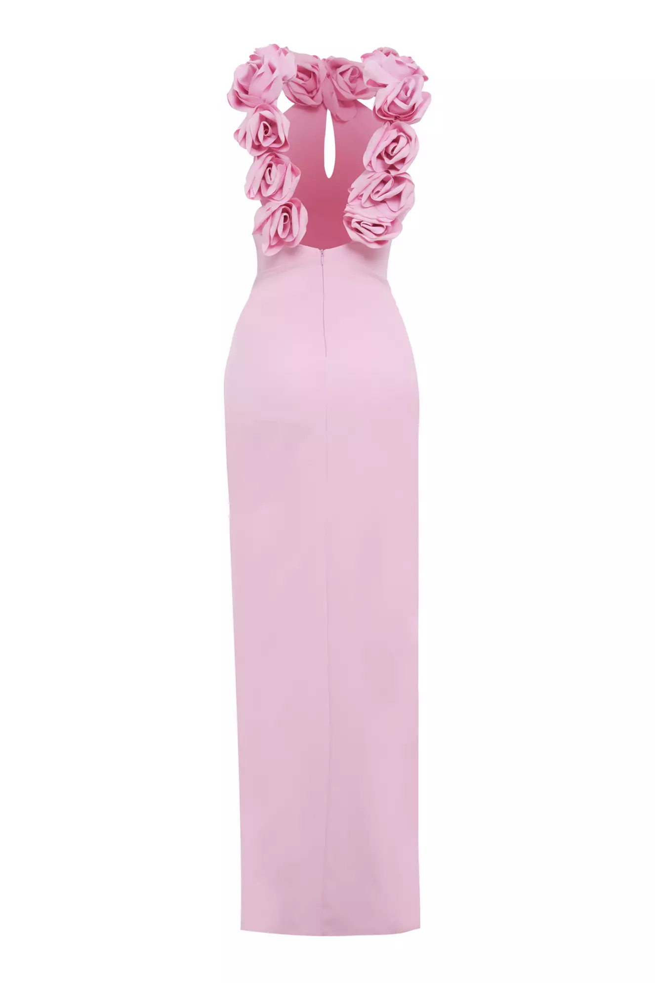 Blush Crepe Sleeveless Long Dress
