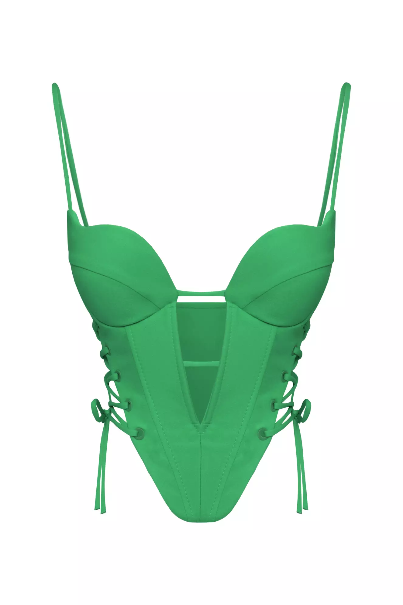 Green Crepe Crop Top