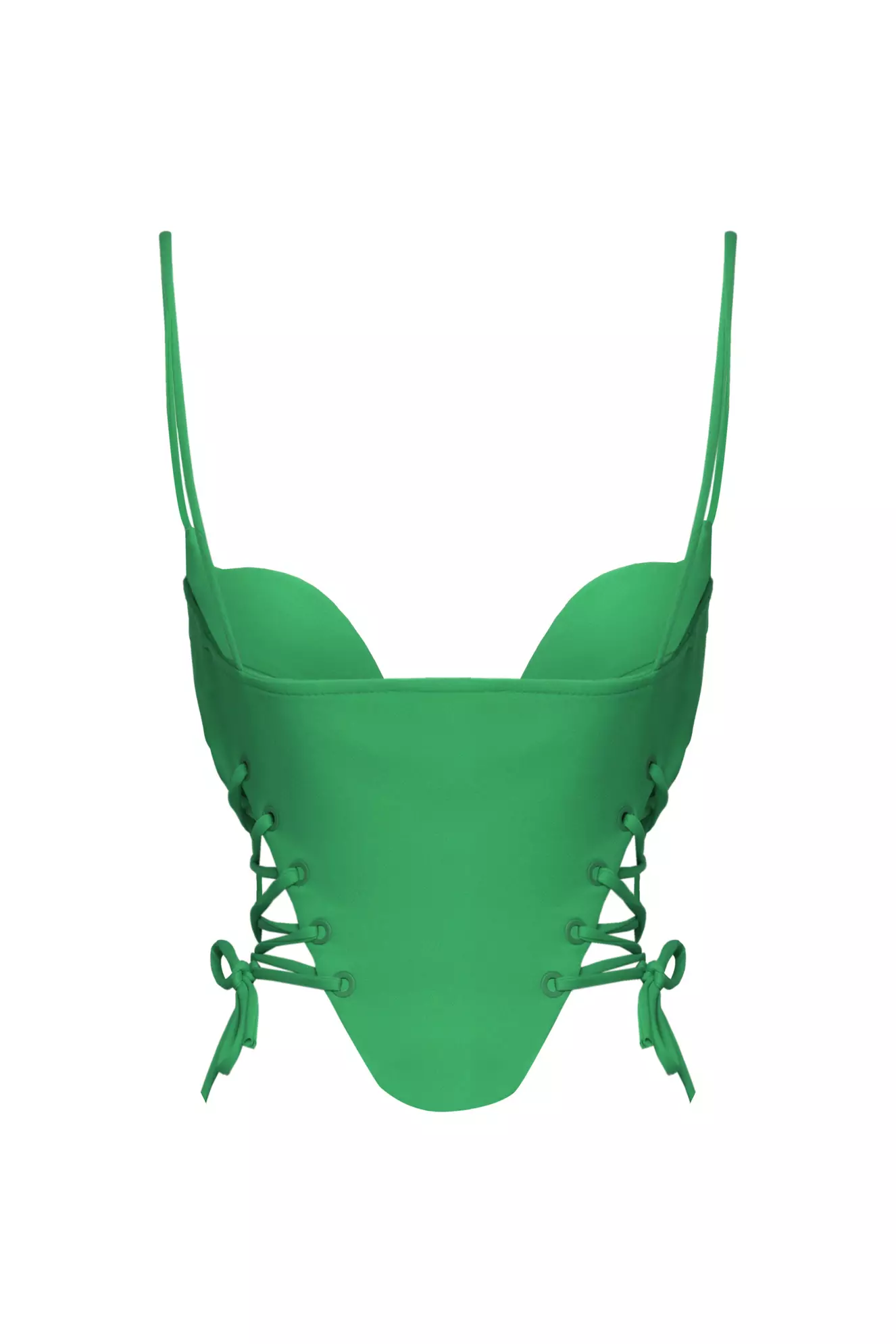 Green Crepe Crop Top